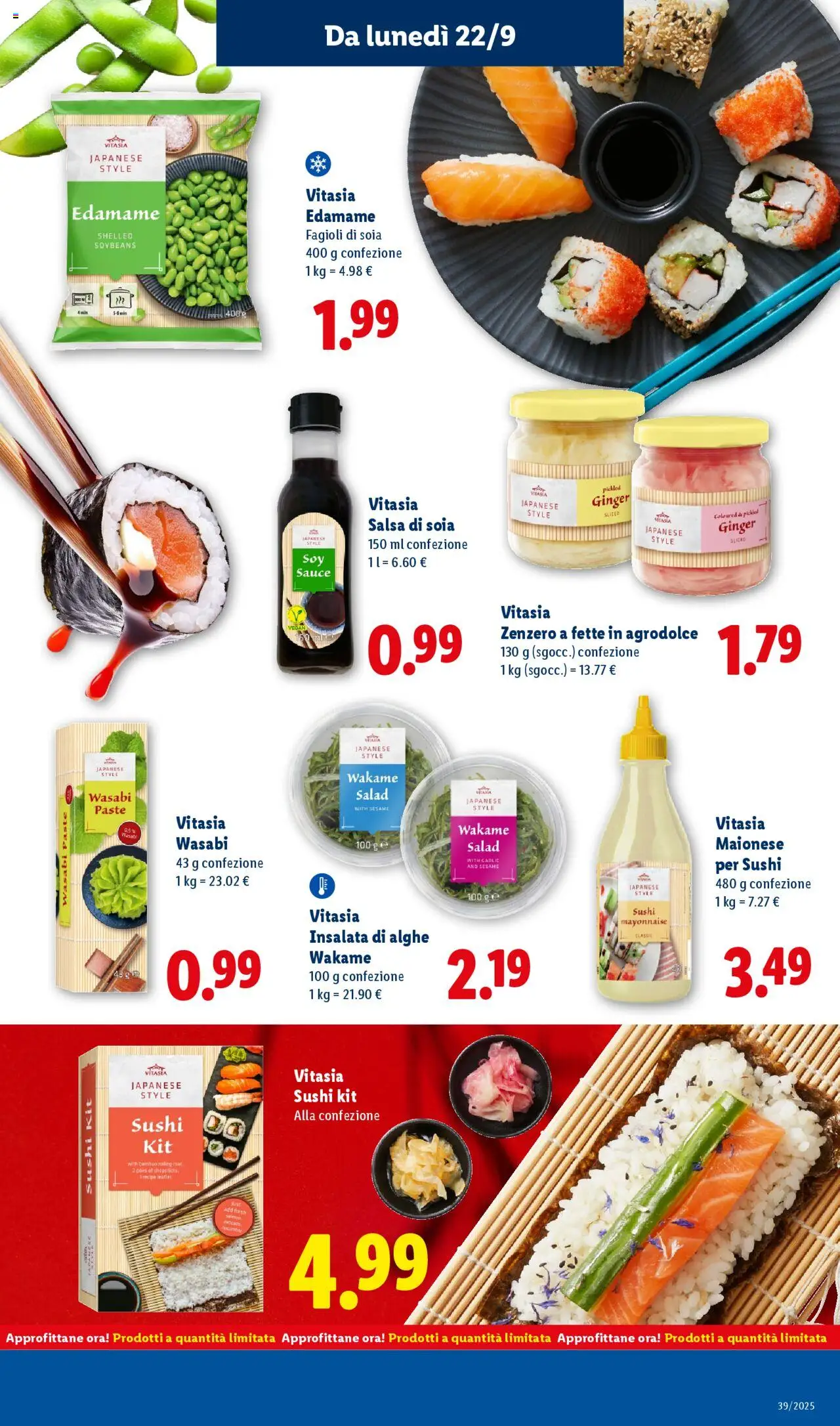 Volantino Lidl del 22.09.2025 | Pagina: 23 | Prodotti: Fagioli, Maionese, Salsa, Sushi