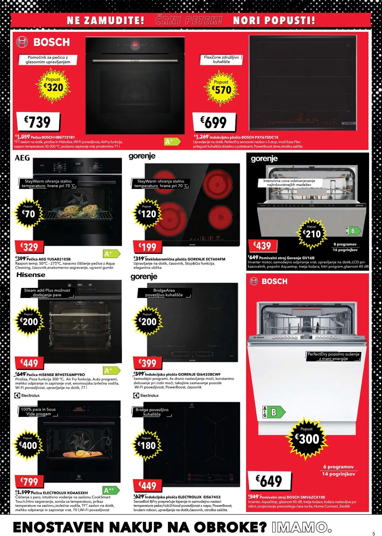 Novi Harvey Norman katalog ponudbe – veljaven od 23.10.2025 | Stran: 5 | Izdelki: Pecica, Pomivalni stroj, Indukcijska plošča, Kuhališče