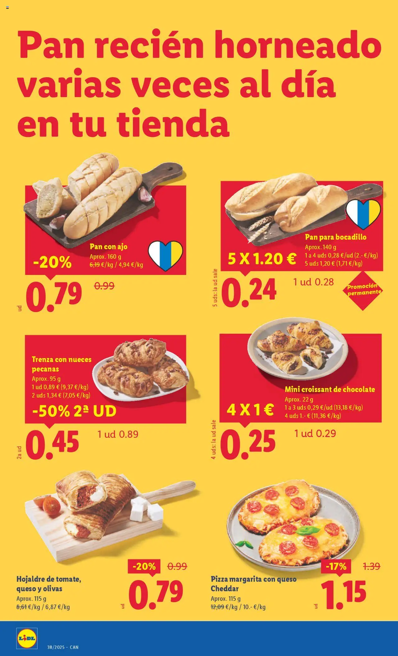 Lidl - Canarias  │ válido desde el 15.09.2025 | Página: 4 | Productos: Queso, Pan, Chocolate, Pizza