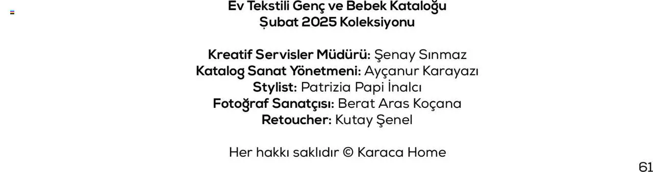 Karaca - Karaca Home - Genç ve Bebek - 01.03.2025 tarihinden itibaren geçerlidir | Sayfa: 61