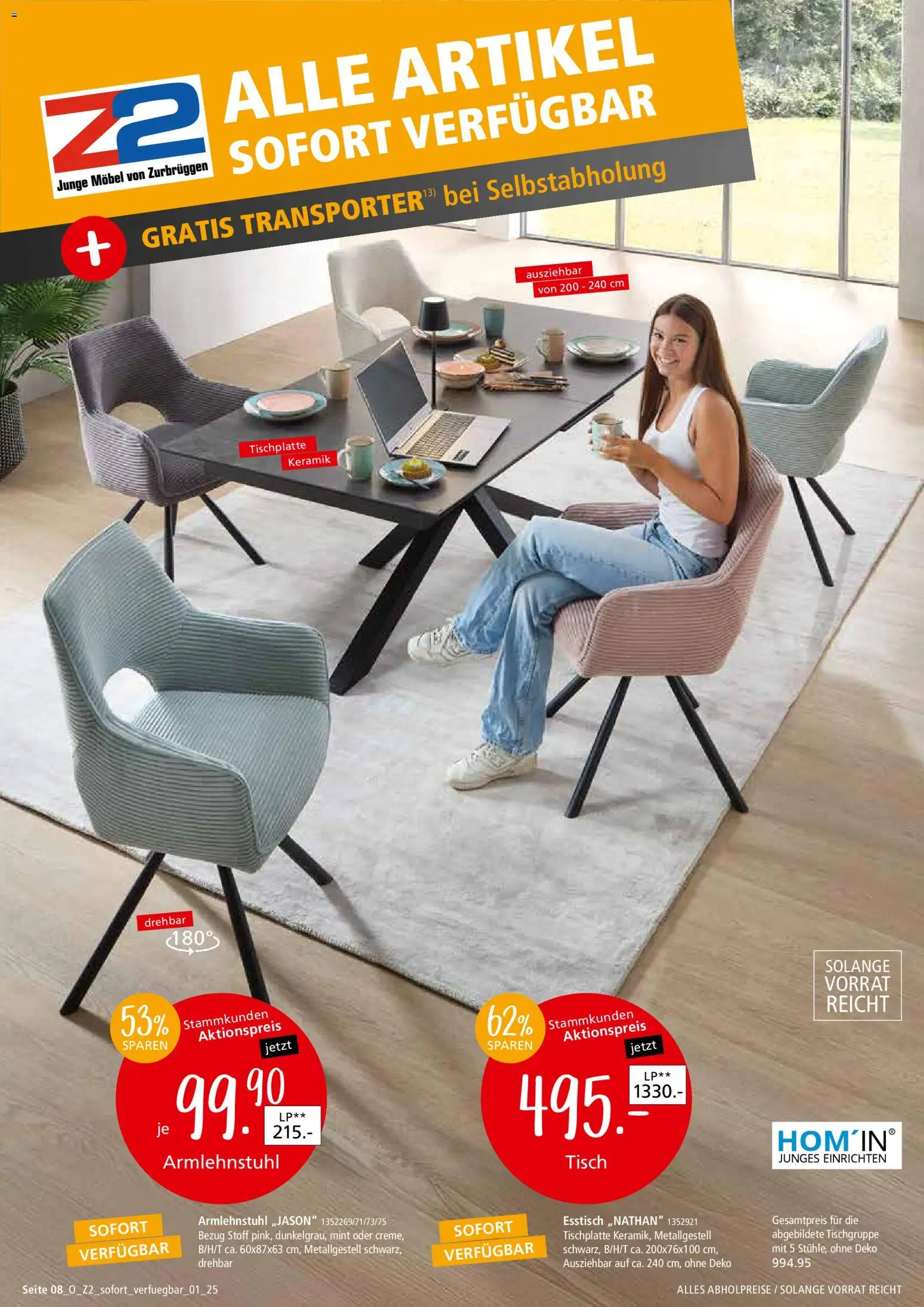 Zurbrüggen Sofort verfügbare Artikel – gültig ab 05.12.2025 | Seite: 8 | Produkte: Esstisch, Tisch