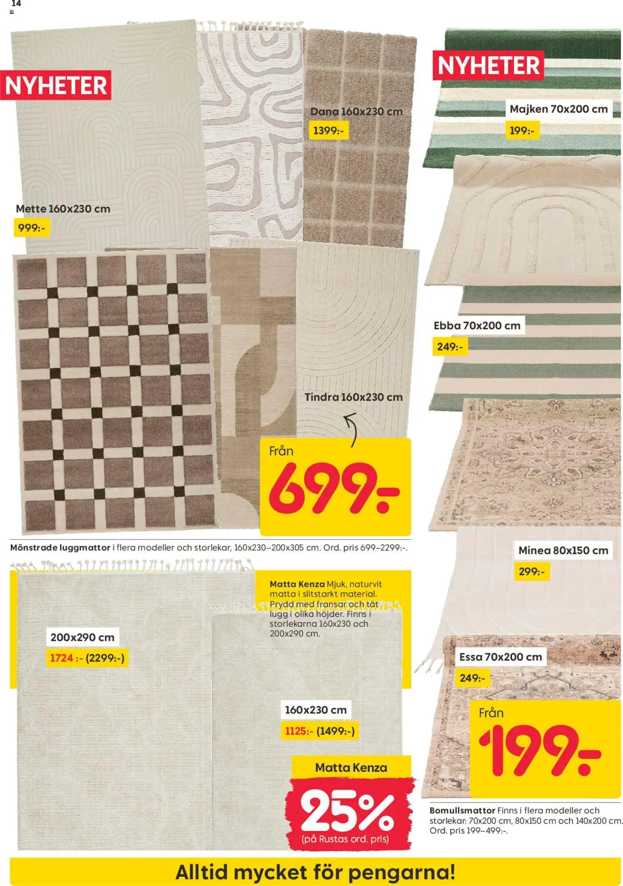 Rusta reklamblad aktuell från 04.08.2025 | Sida: 14 | Produkter: Matta