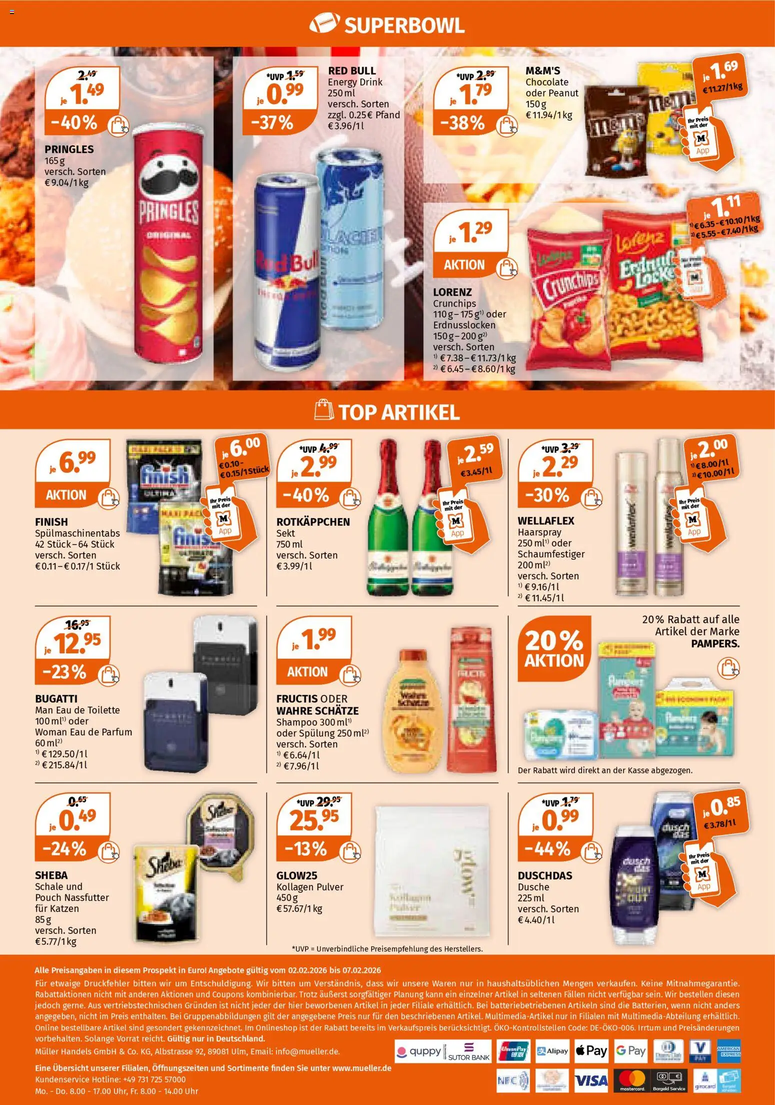 Müller Prospekt 	 – gültig ab 02.02.2026 | Seite: 29 | Produkte: Top, Sheba, M&M's, Lorenz crunchips
