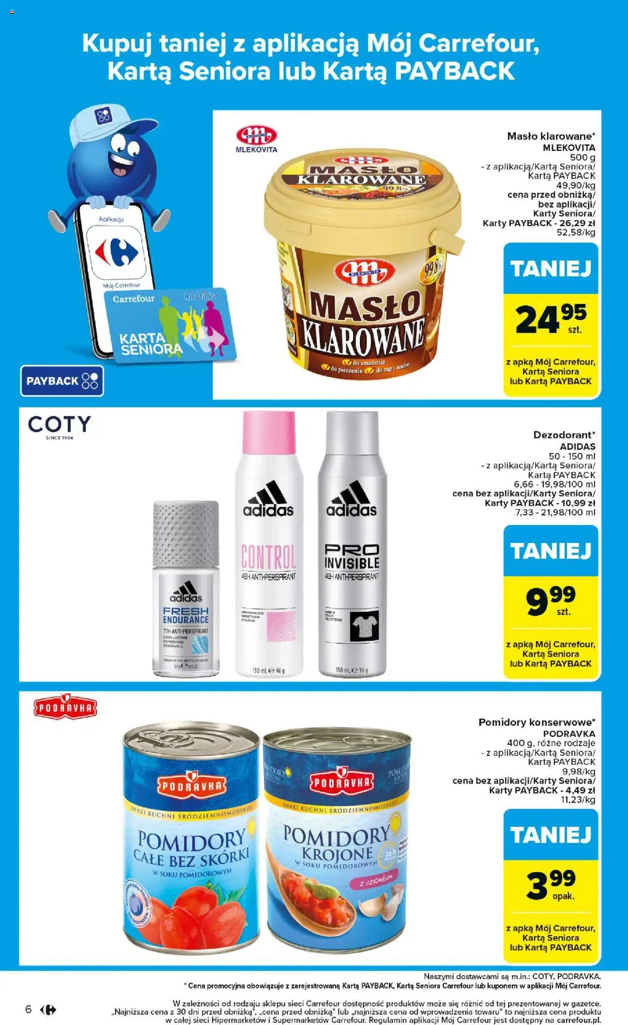 Carrefour Gazetka od 01.09.2025 | Strona: 8 | Produkty: Karta, Masło klarowane, Masło, Pomidory