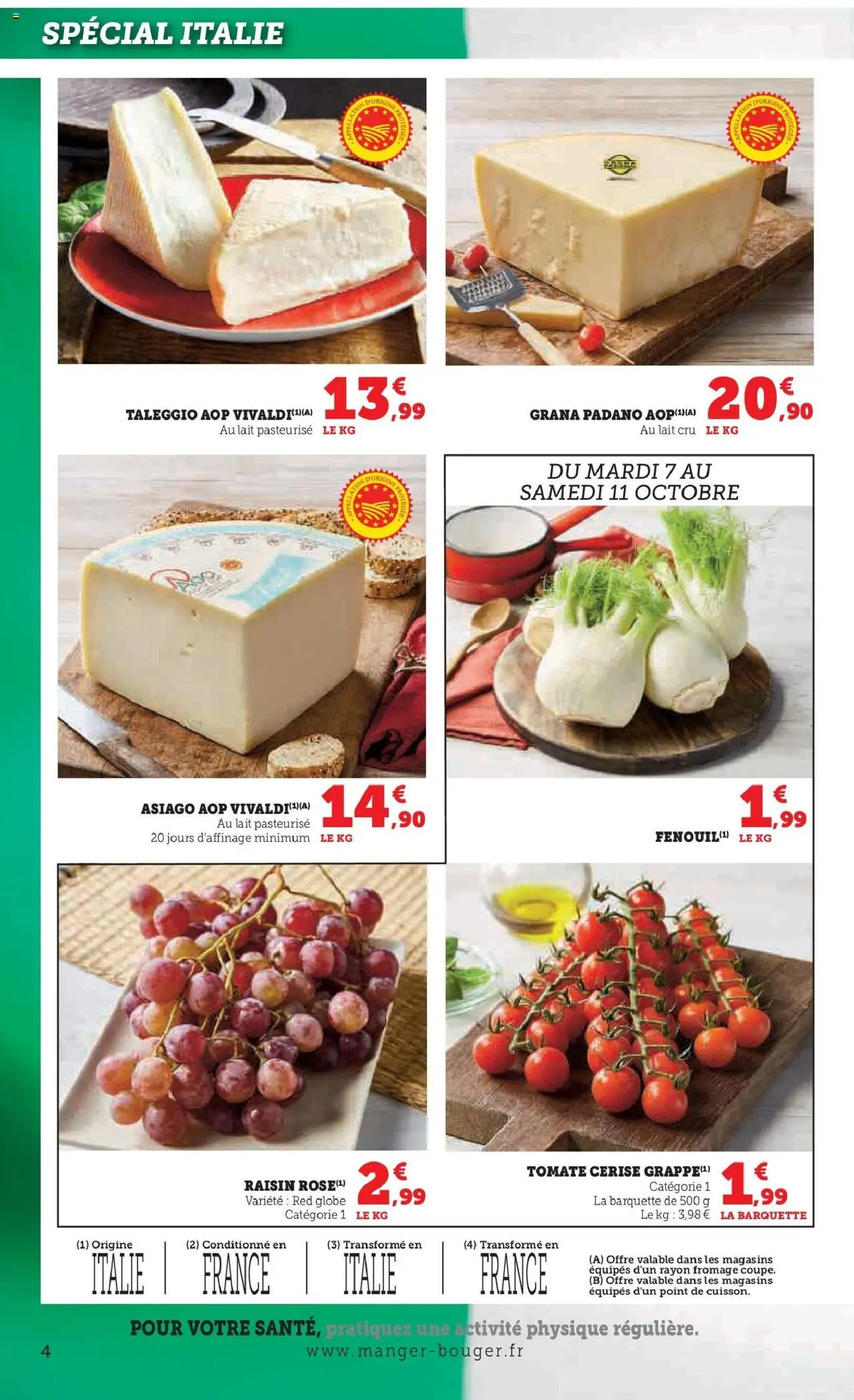 {H1} | Page: 4 | Produits: Raisin, Tomate cerise, Lait, Fromage