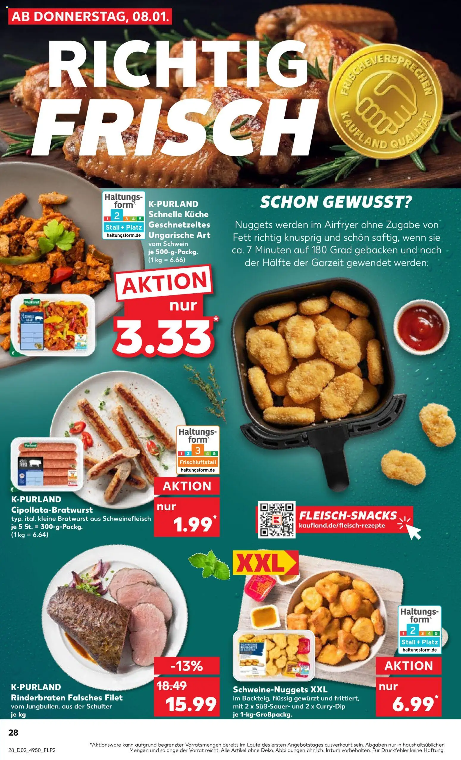 Kaufland prospekt Stuttgart	 – gültig ab 08.01.2026 | Seite: 28 | Produkte: Rinderbraten, Bratwurst, Küche, Schweinefleisch