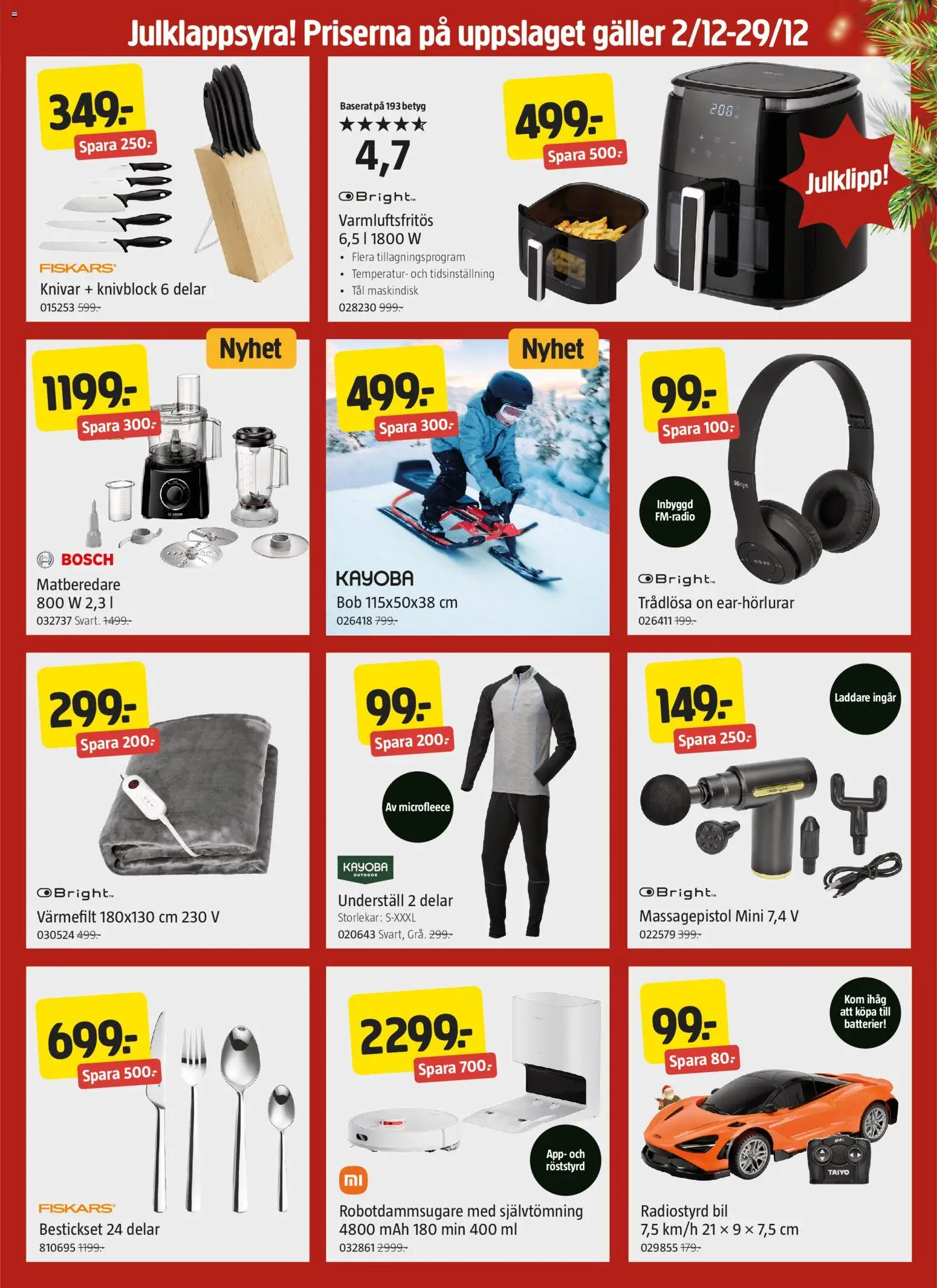 Jula reklamblad aktuell från 02.12.2025 | Sida: 5 | Produkter: Batterier, Underställ, Robotdammsugare, Laddare