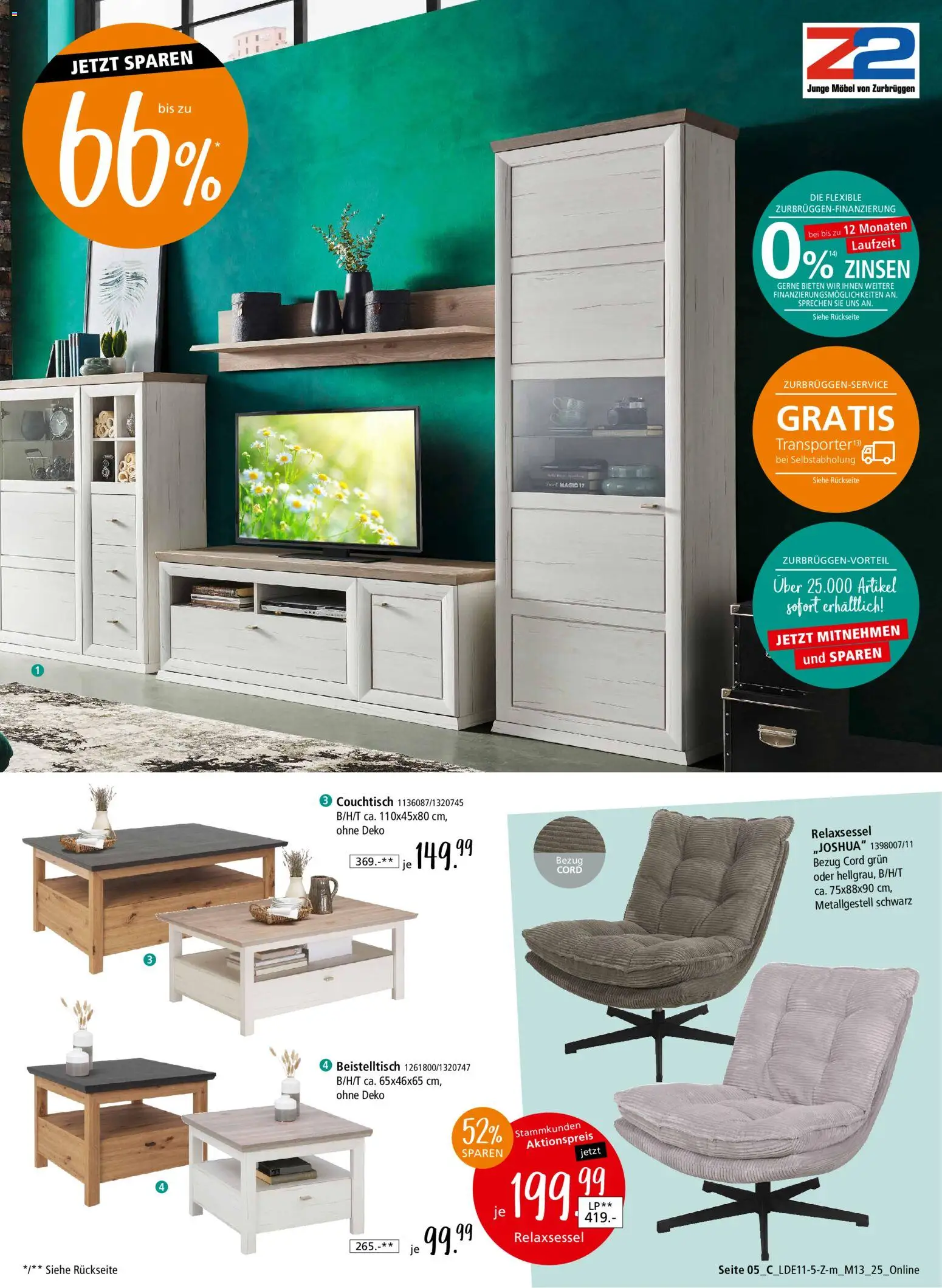Zurbrüggen Z2-Junges Wohnen – gültig ab 08.11.2025 | Seite: 11 | Produkte: Relaxsessel, Beistelltisch, Couchtisch