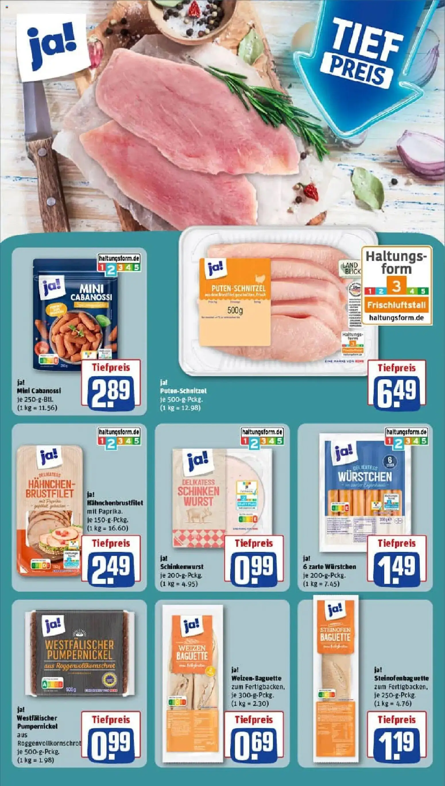 Rewe prospekt Dessau-Roßlau	 – gültig ab 11.01.2026 | Seite: 17 | Produkte: Hahnchen, Baguette, Putenschnitzel, Schinken