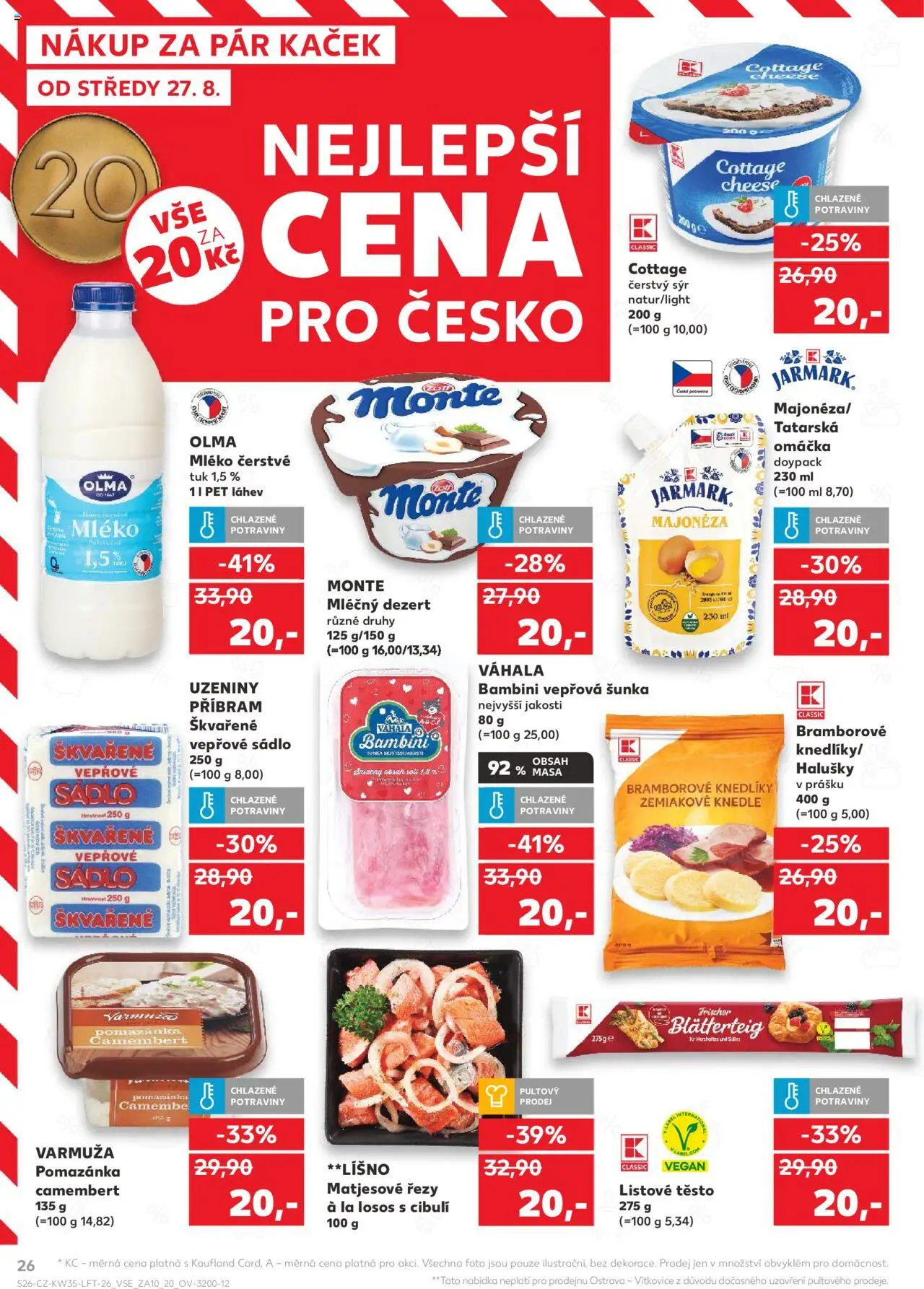 Kaufland leták - Ostrava od 27.08.2025 | Strana: 26 | Produkty: Listové těsto, Potraviny, Camembert, Těsto