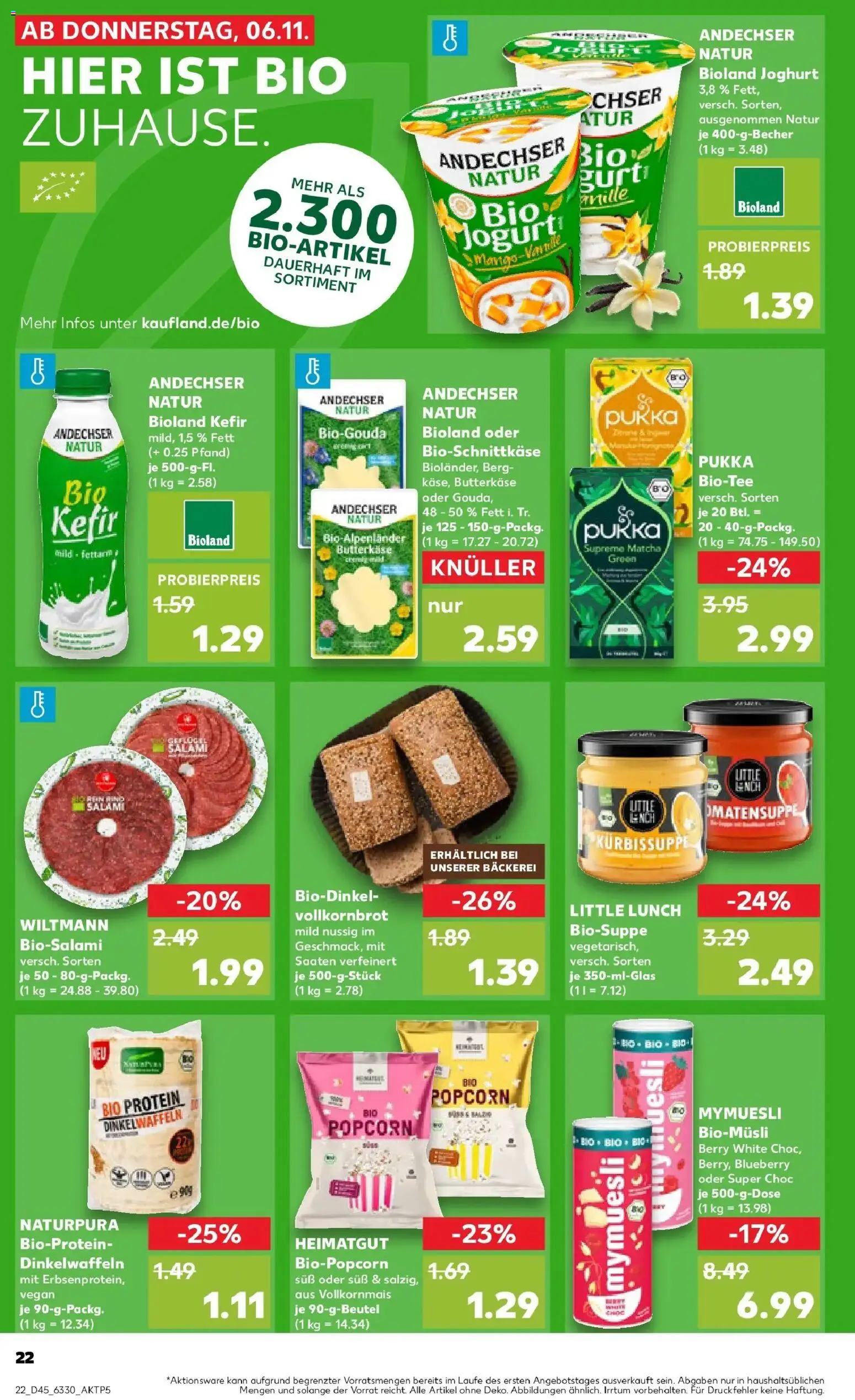 Kaufland prospekt Celle	 – gültig ab 10.11.2025 | Seite: 22 | Produkte: Kefir, Joghurt, Gouda, Vollkornbrot