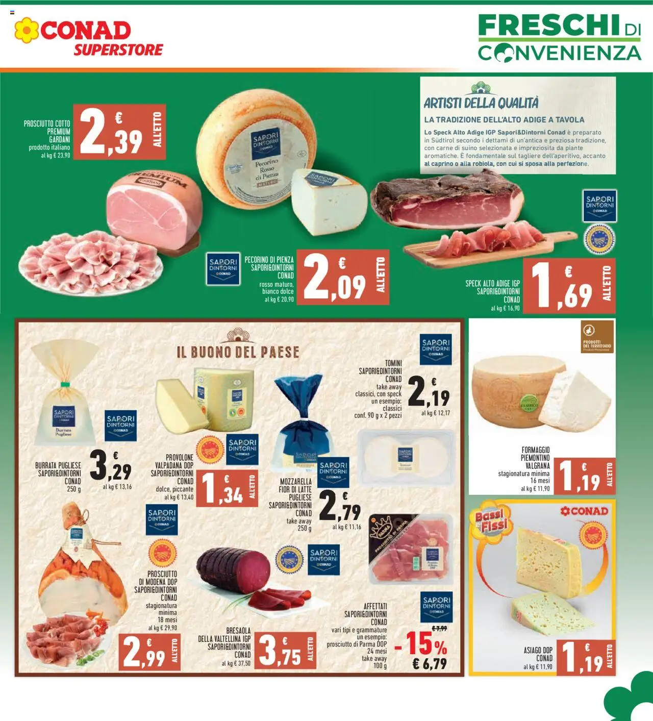 Volantino Conad del 14.08.2025 | Pagina: 5 | Prodotti: Speck, Bresaola, Suino, Burrata