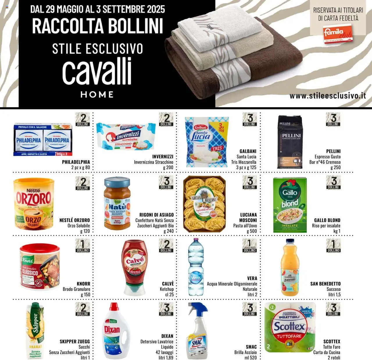 Volantino Famila del 31.07.2025 | Pagina: 23 | Prodotti: Riso, Pasta, Stracchino, Acqua minerale