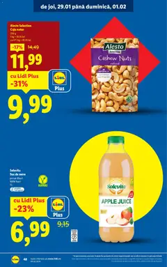 Ofertele Lidl valabile de la 26.01.2026 | Pagină: 48 | Produse: Apple, Suc, Mere, Caju