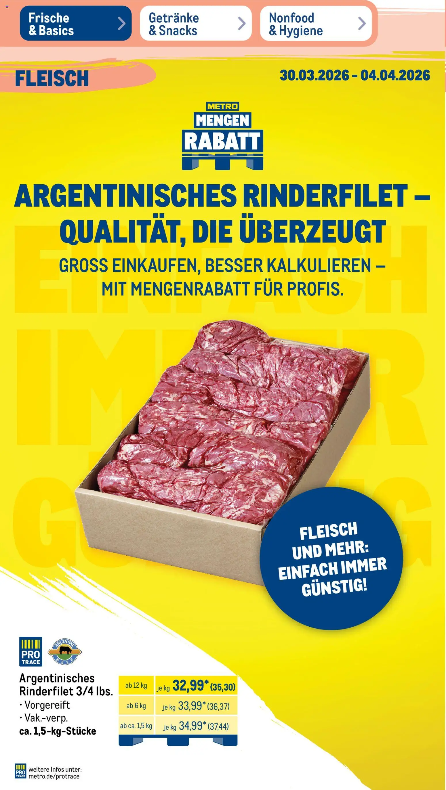 Metro Prospekt 	 – gültig ab 30.03.2026 | Seite: 2 | Produkte: Rinderfilet, Fleisch