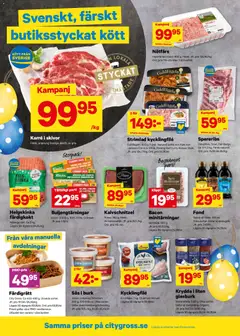 City Gross erbjudanden - Förhandsvisning av reklamblad från butik City Gross aktuell från 23.03.2026 | Sida: 2 | Produkter: Bacon, Kycklingfile, Nötfärs, Grönsaksbuljong