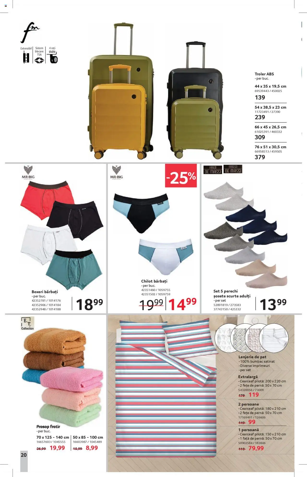 Catalog Selgros - Magazine Mici – valabil de la 25.07.2025 | Pagină: 20 | Produse: Pat, Lenjerie de pat, Față de pernă, Șosete