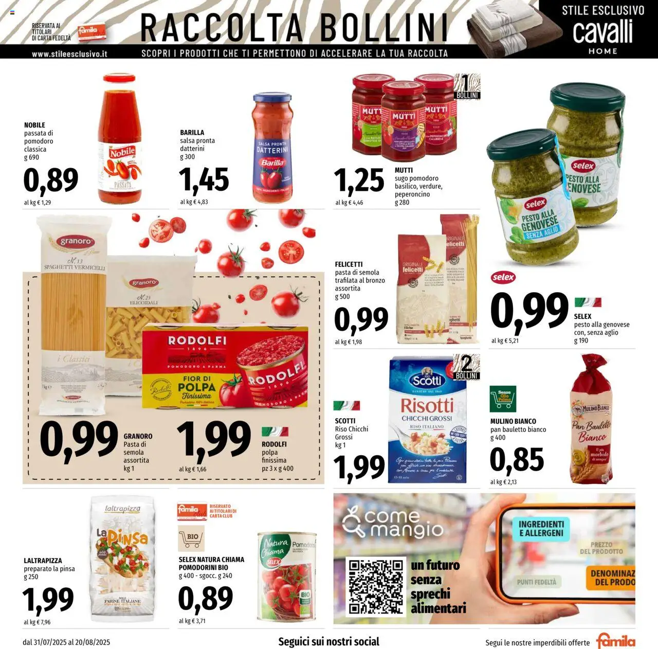 Volantino Famila del 31.07.2025 | Pagina: 15 | Prodotti: Aglio, Pesto, Mutti, Sugo