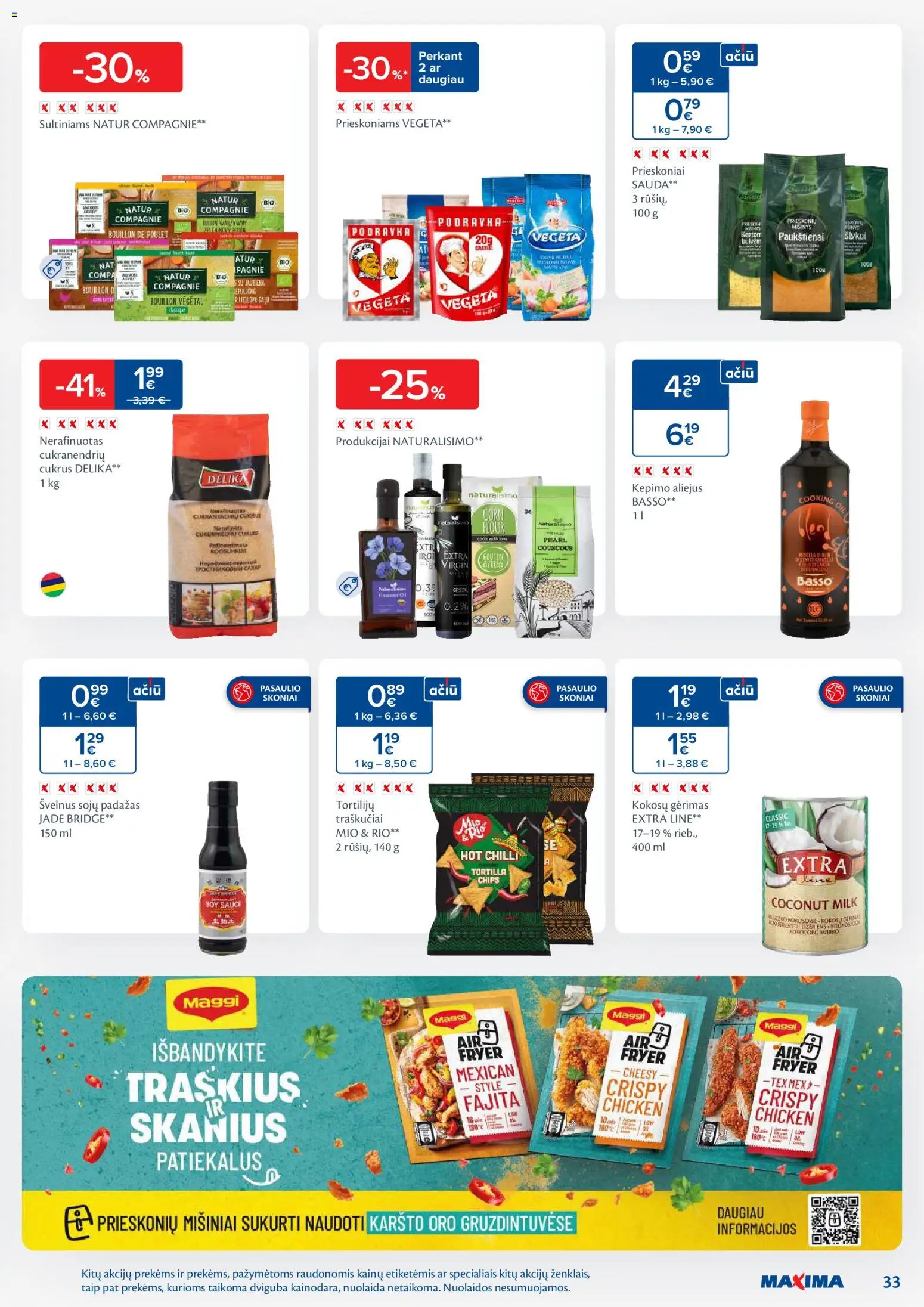 MAXIMA akcijos nuo 11.11.2025 | Puslapis: 33 | Prekių: Aliejus, Cukrus, Prieskoniai, Traškučiai