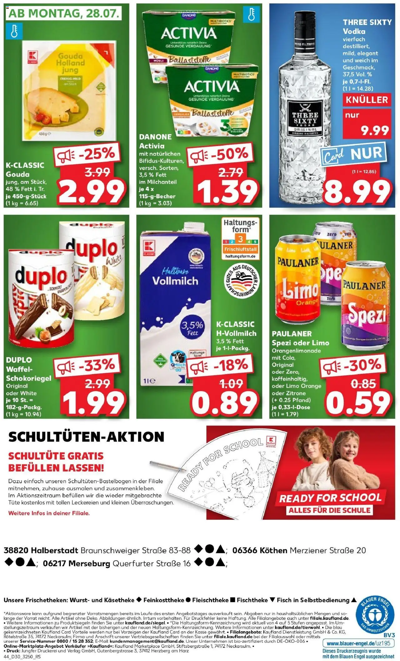 Kaufland prospekt Merseburg	 - gültig ab dem 24.07.2025 | Seite: 44 | Produkte: Danone activia, Gouda, Fisch, Zitrone