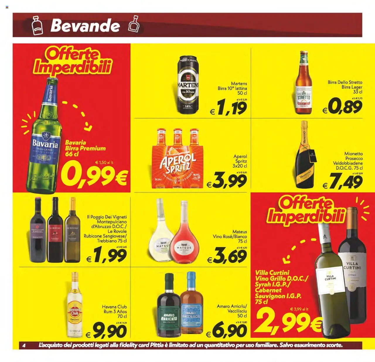 Volantino SuperConveniente del 24.07.2025 | Pagina: 4 | Prodotti: Birra, Vino, Aperol, Amaro