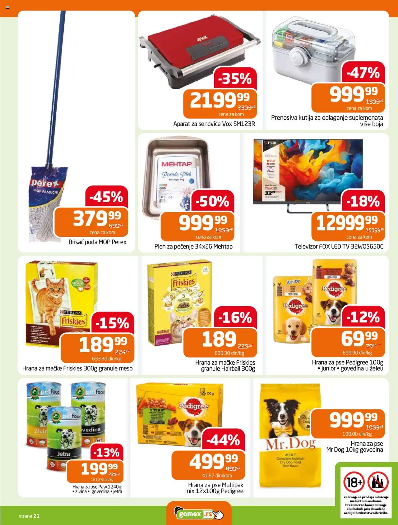 Gomex katalog - važi od 24.09.2025 | Strana: 21 | Proizvode: Govedina, Purina, Televizor, Hrana za mačke