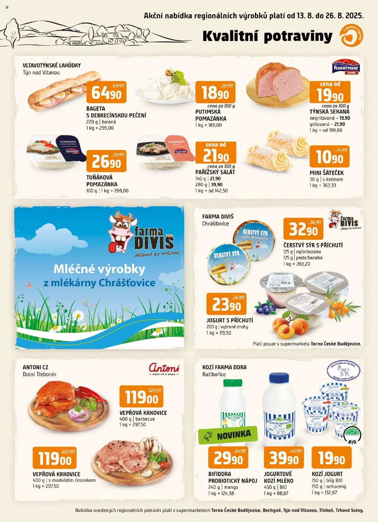 Terno leták od 13.08.2025 | Strana: 16 | Produkty: Mléko, Jogurt, Kozí jogurt, Bageta