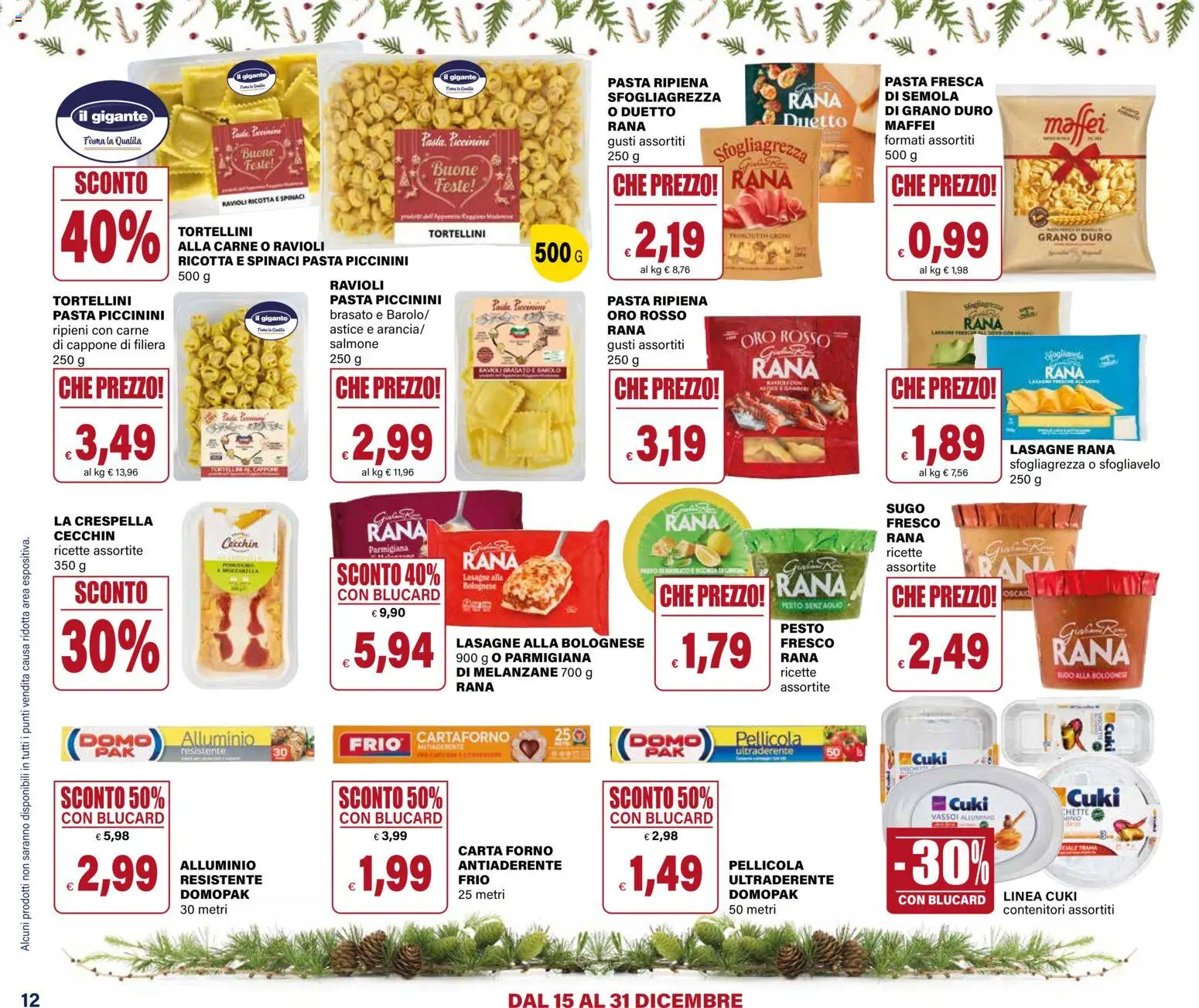 Volantino Il Gigante del 15.12.2025 | Pagina: 12 | Prodotti: Salmone, Ravioli, Ricotta, Sugo