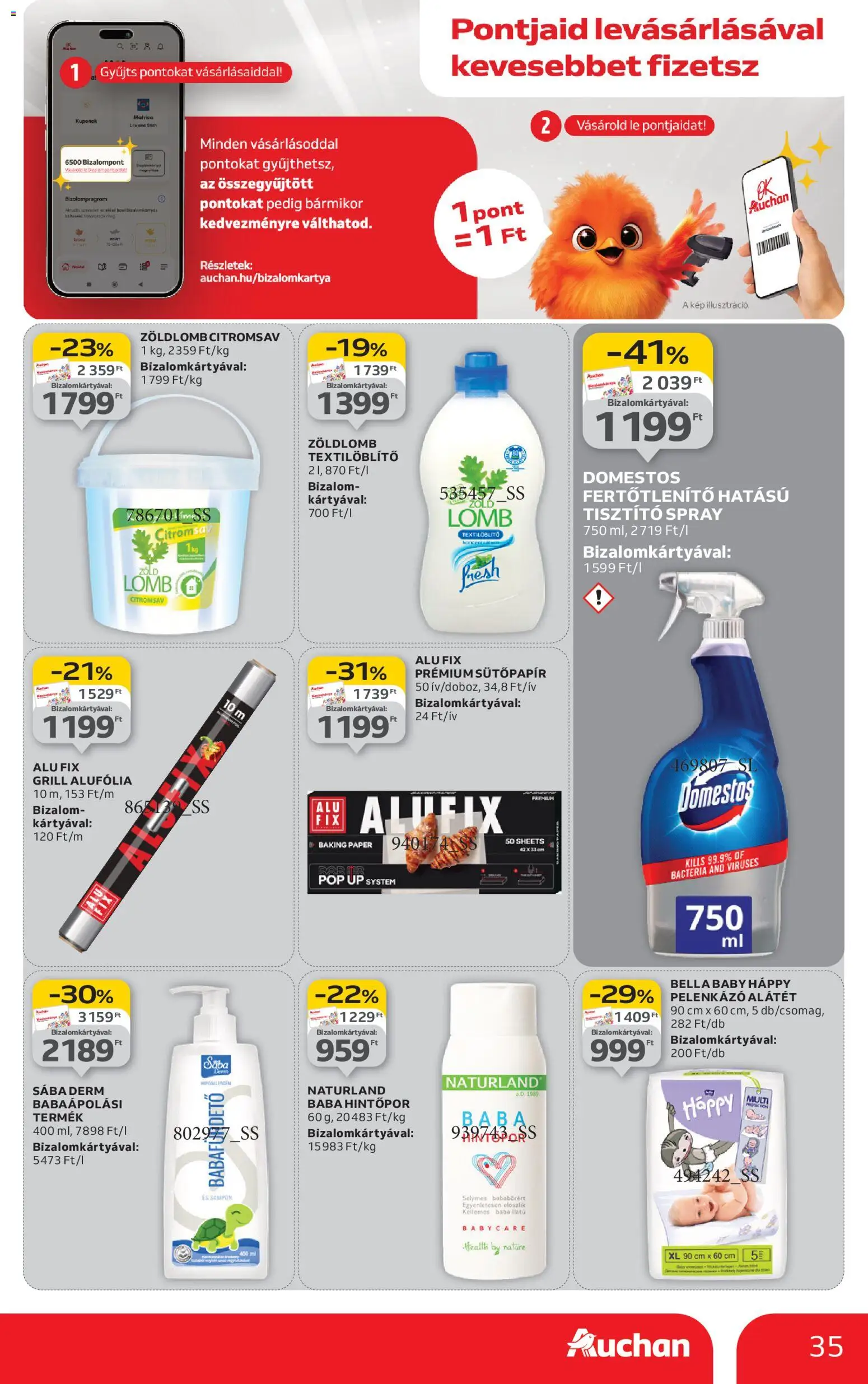 Auchan akciós ujság - amely érvényes a következő dátumtól: 08.01.2026 | Oldal: 35 | Termékek: Grill, Pelenkázó, Sampon