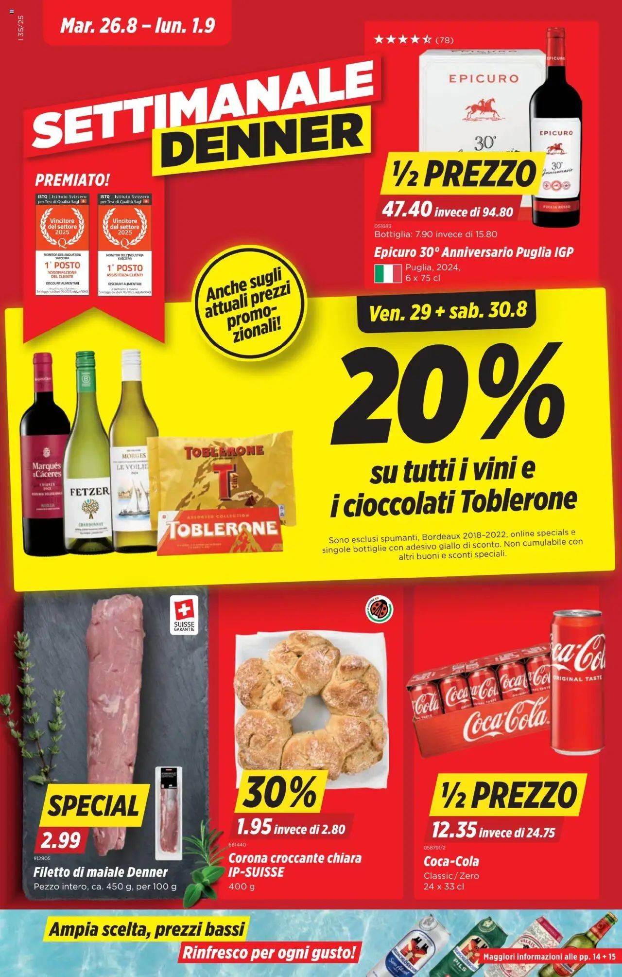 Denner Aktionen IT ab 26.08.2025 | Seite: 1 | Produkte: Pils, Monitor