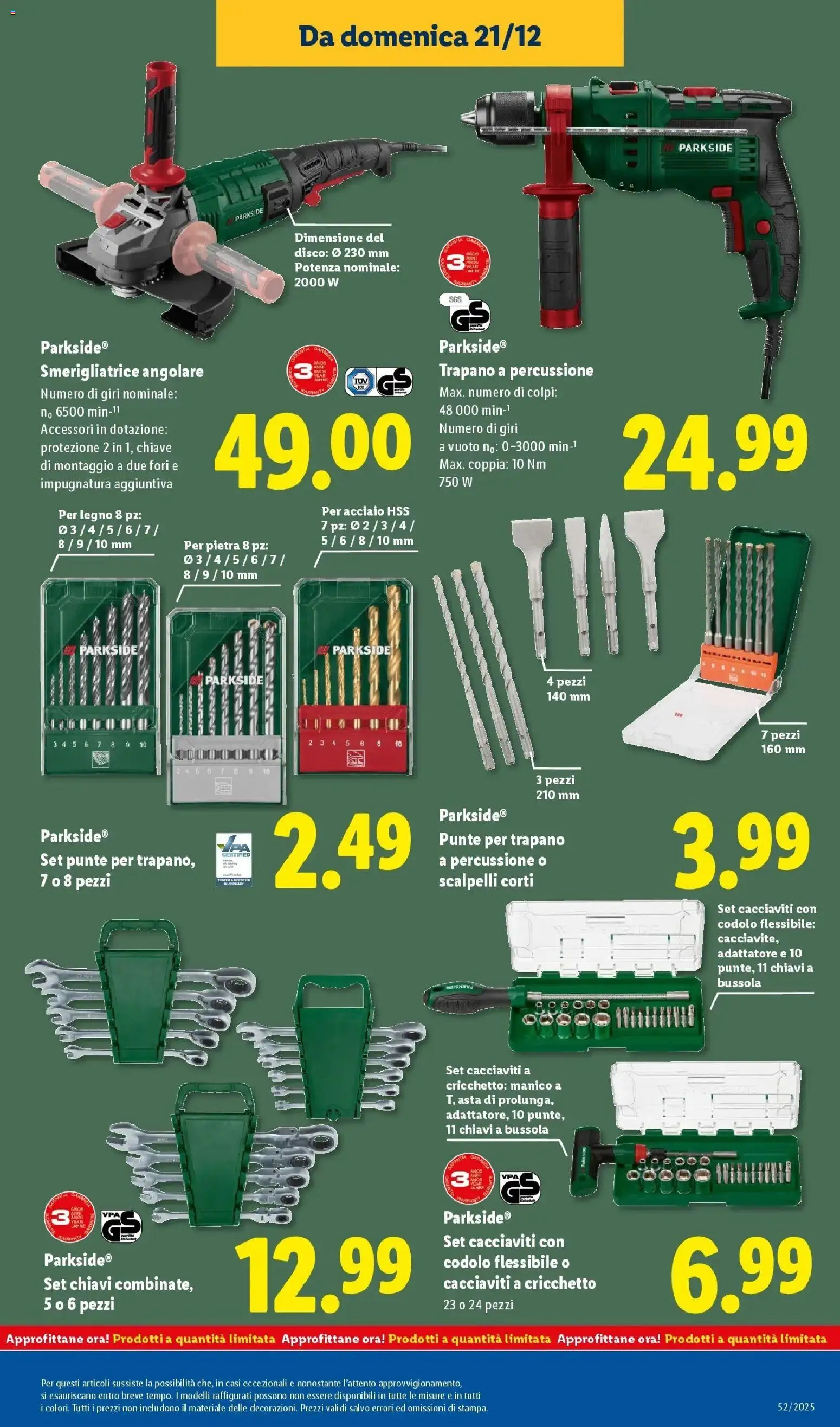 LIDL volantino della prossima settimana dal ﻿20/12/2025﻿ 📣 | Pagina: 39 | Prodotti: Trapano, Disco, Adattatore, Smerigliatrice