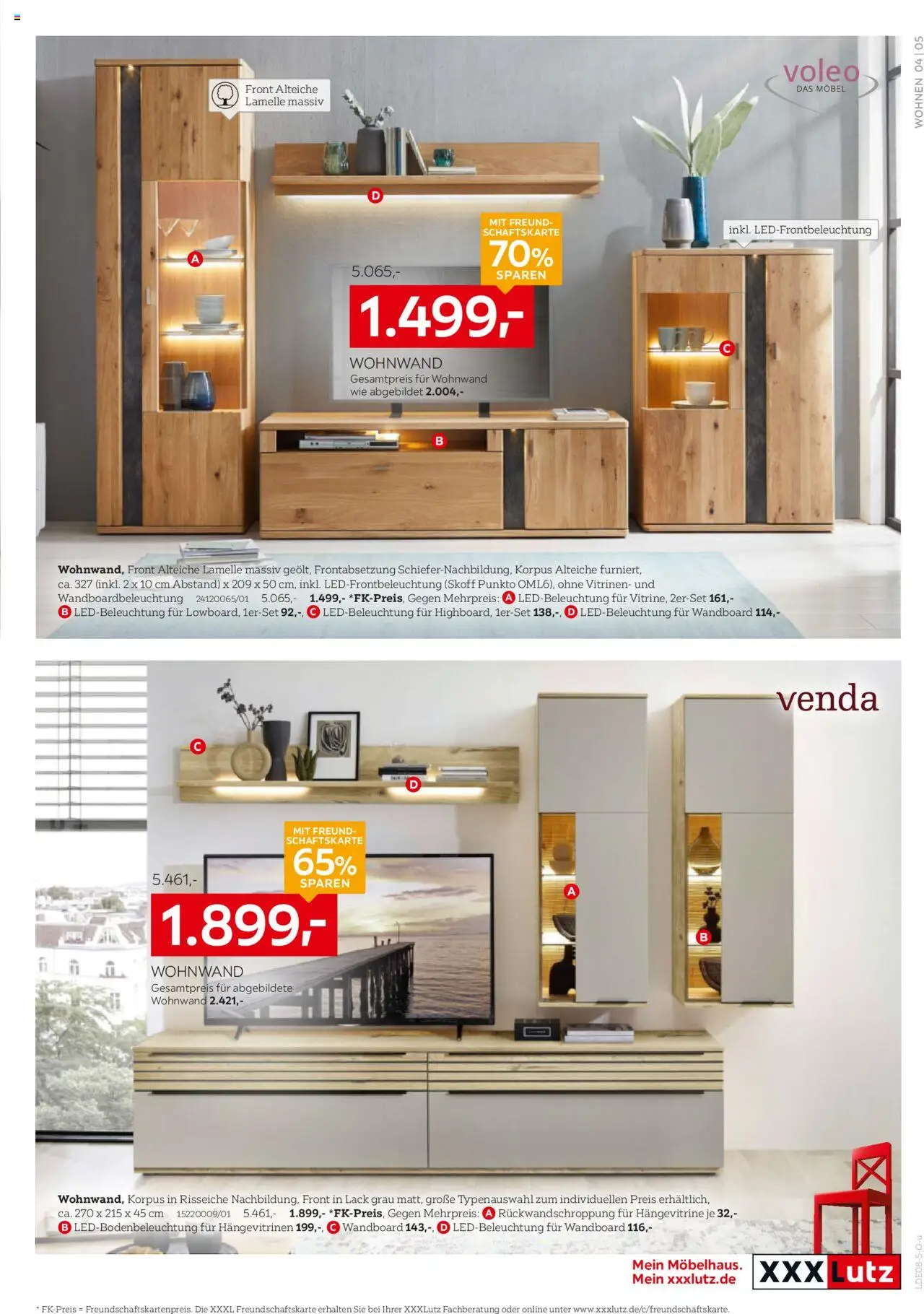 XXXL Lutz Wohntrends zum Bestpreis - gültig ab dem 04.08.2025 | Seite: 5 | Produkte: Wohnwand, Wandboard, Hängevitrine