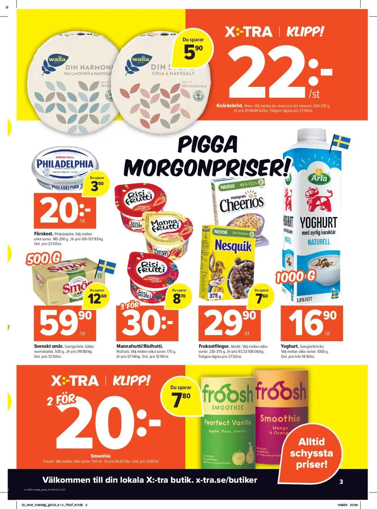 Coop X:-TRA reklamblad aktuell från 13.10.2025 | Sida: 3 | Produkter: Galler, Smör, Yoghurt, Mango