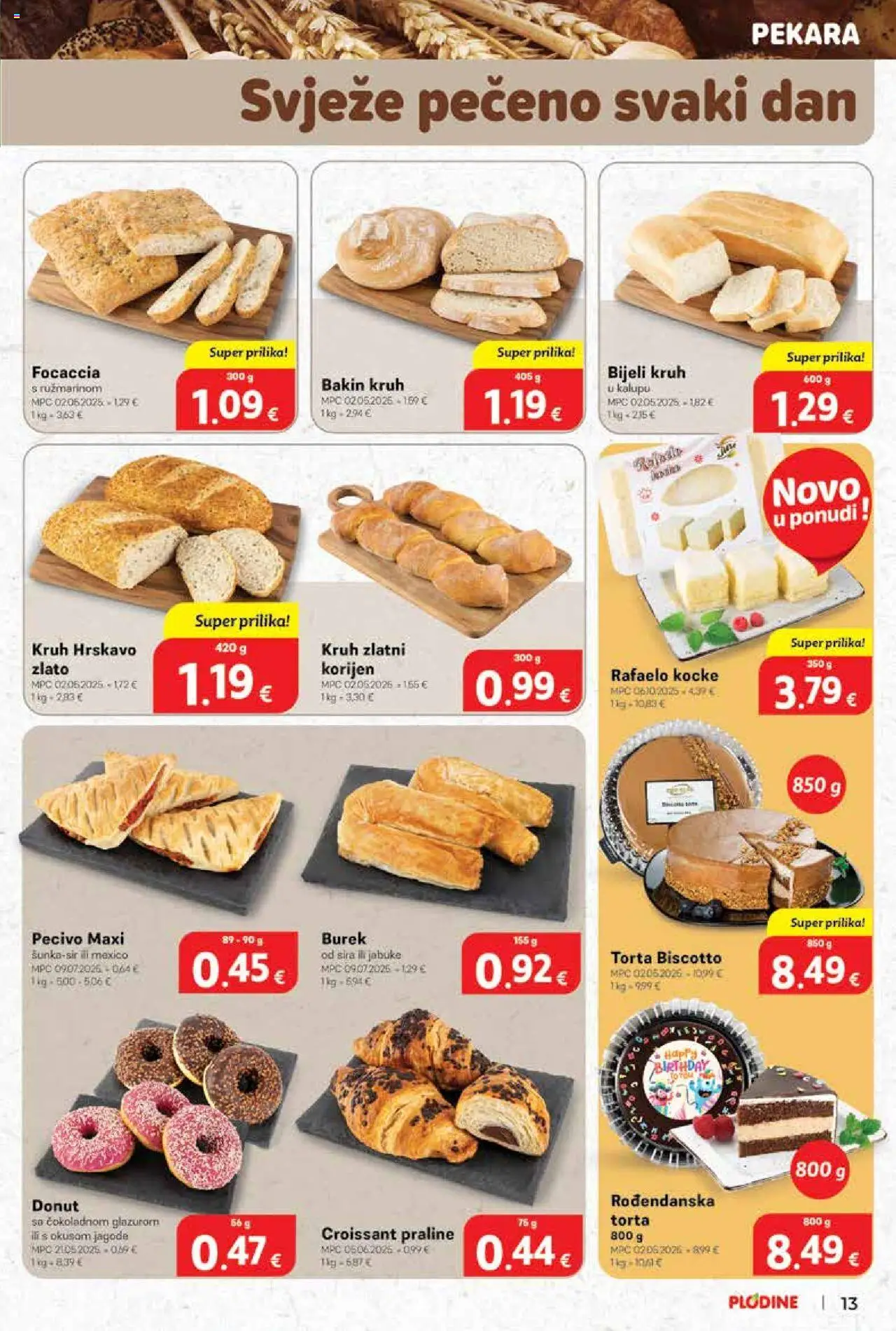 Plodine katalog | vrijedi od 08.10.2025 | Stranica: 13 | Proizvodi: Pekara, Kruh, Jagode, Pecivo