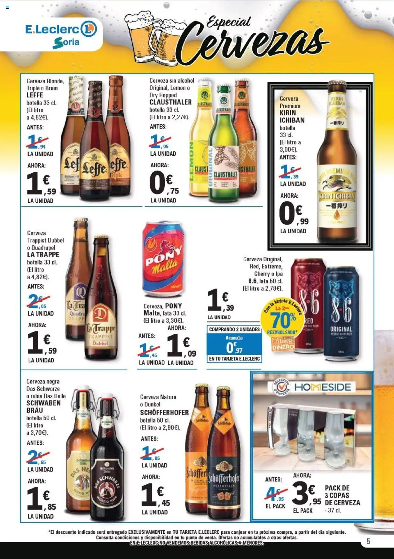 E.Leclerc folleto │ válido desde el 15.10.2025 | Página: 5 | Productos: Cerveza sin alcohol, Cerveza