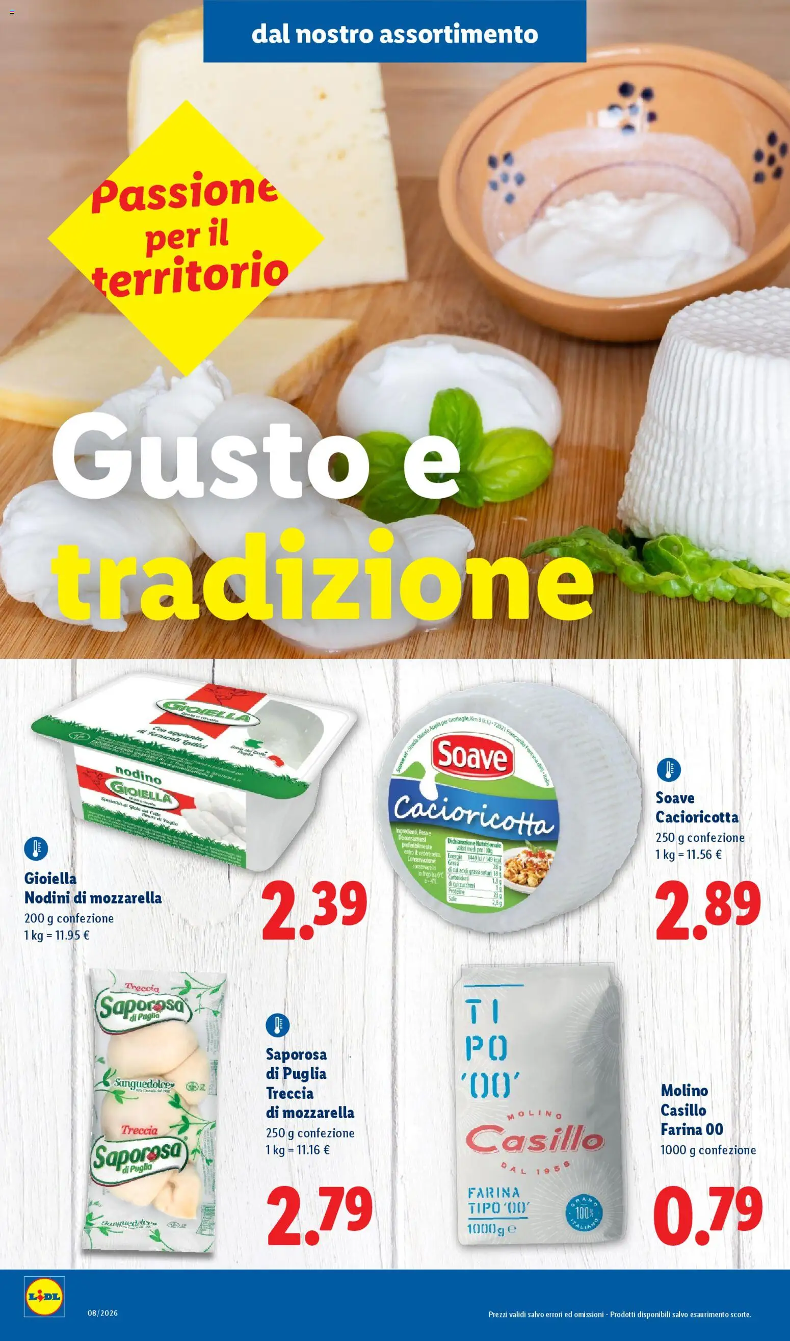 Volantino Lidl del 16.02.2026 | Pagina: 4 | Prodotti: Sale, Mozzarella, Farina