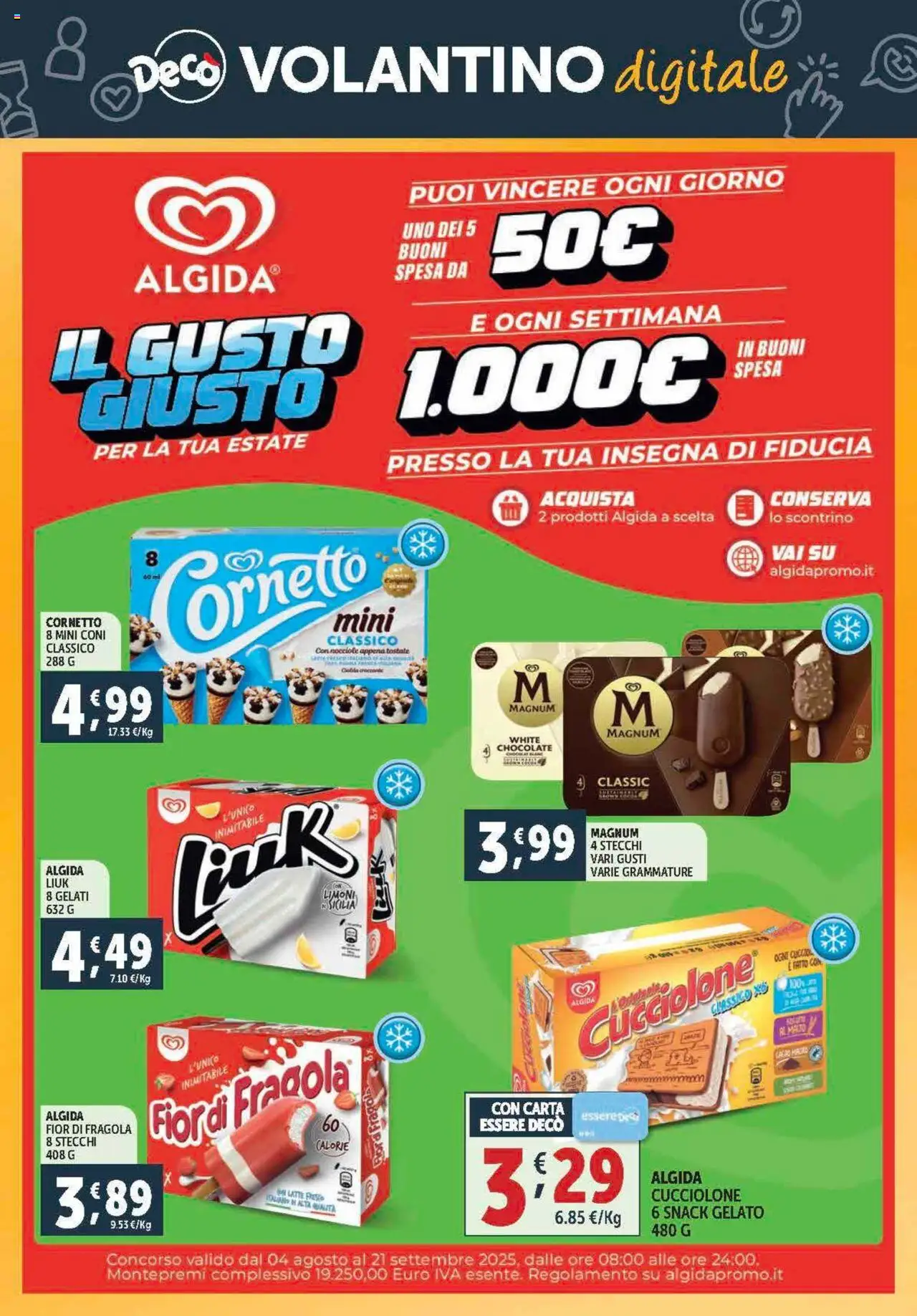 Volantino Decò del 21.08.2025 | Pagina: 23 | Prodotti: Cornetto, Gelato, Latte, Nocciole