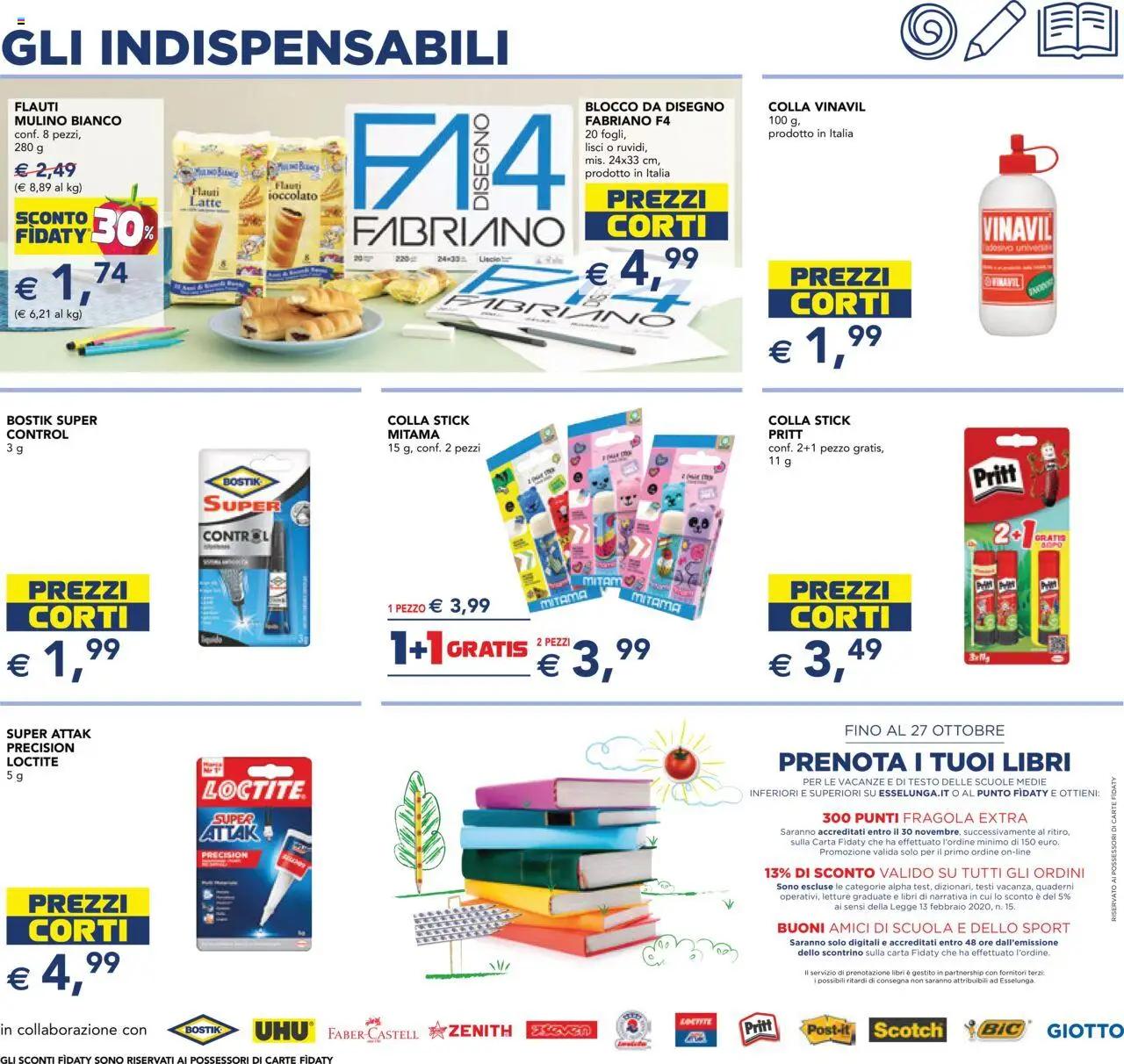 Volantino Esselunga S del 25.08.2025 | Pagina: 12 | Prodotti: Latte, Colla, Blocco da disegno