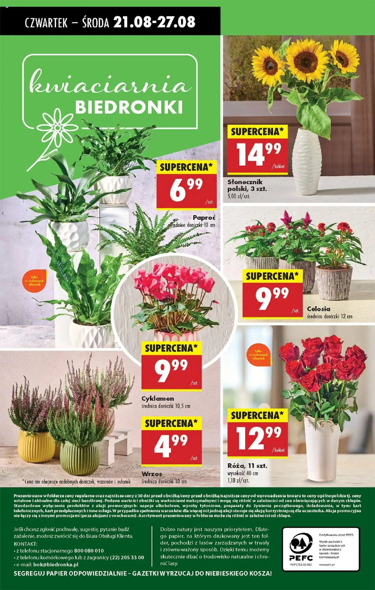 Biedronka gazetka - Oferta w tym tygodniu od 21.08.2025 | Strona: 63 | Produkty: Napoje, Wrzos, Paproć, Doniczki