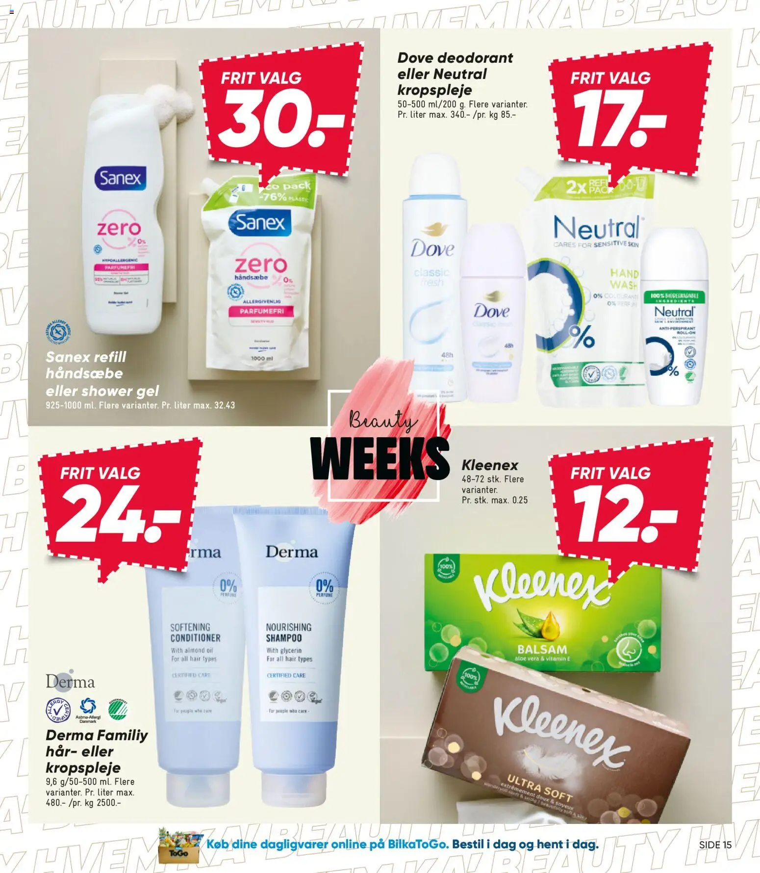 Bilka tilbudsavis – gyldig fra 06.03.2026 | Side: 15 | Produkter: Shampoo, Balsam, Deodorant, Antiperspirant