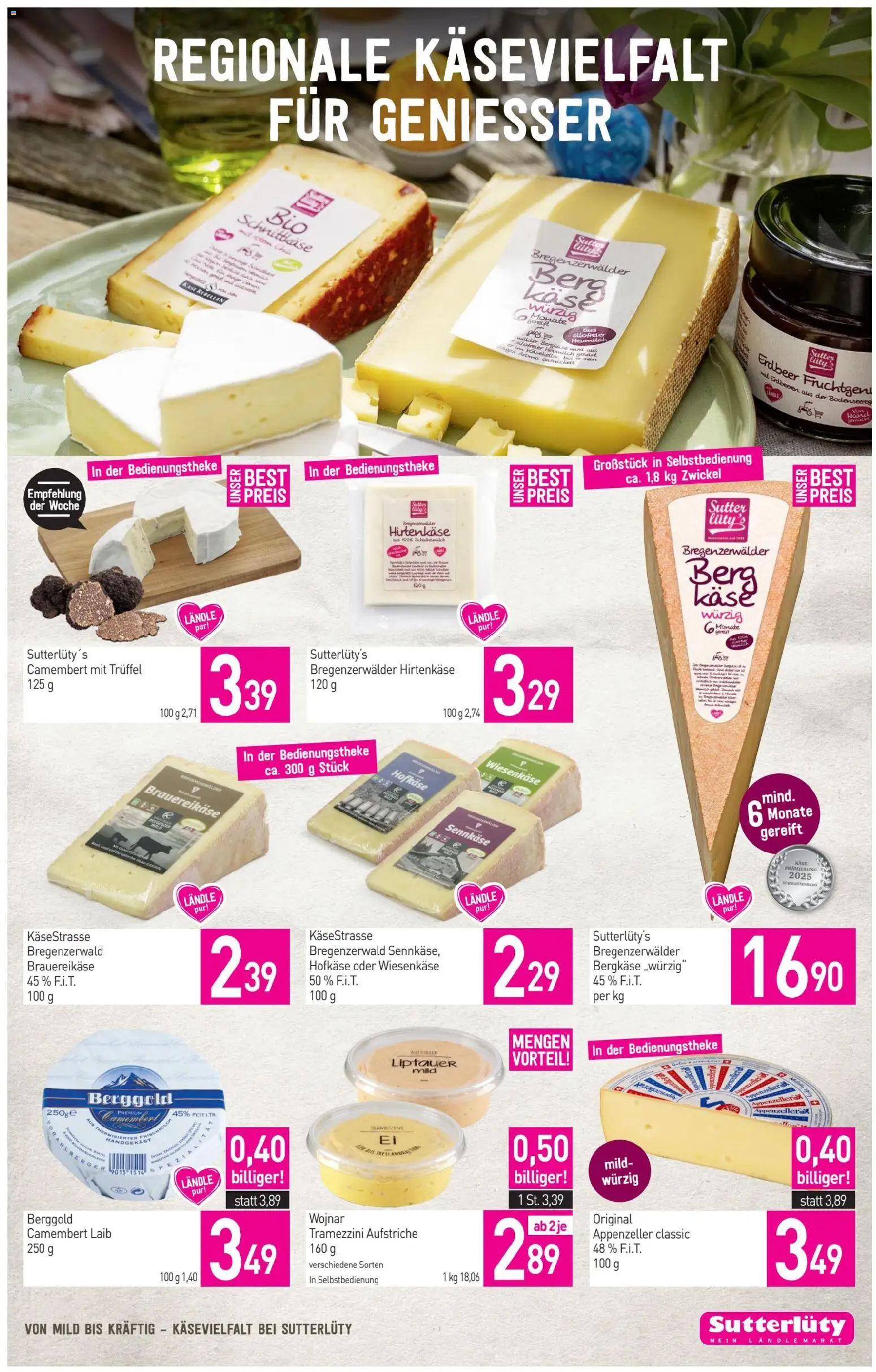 Sutterlüty Flugblatt gültig ab 19.03.2026 | Seite: 9 | Produkte: Erdbeeren, Käse