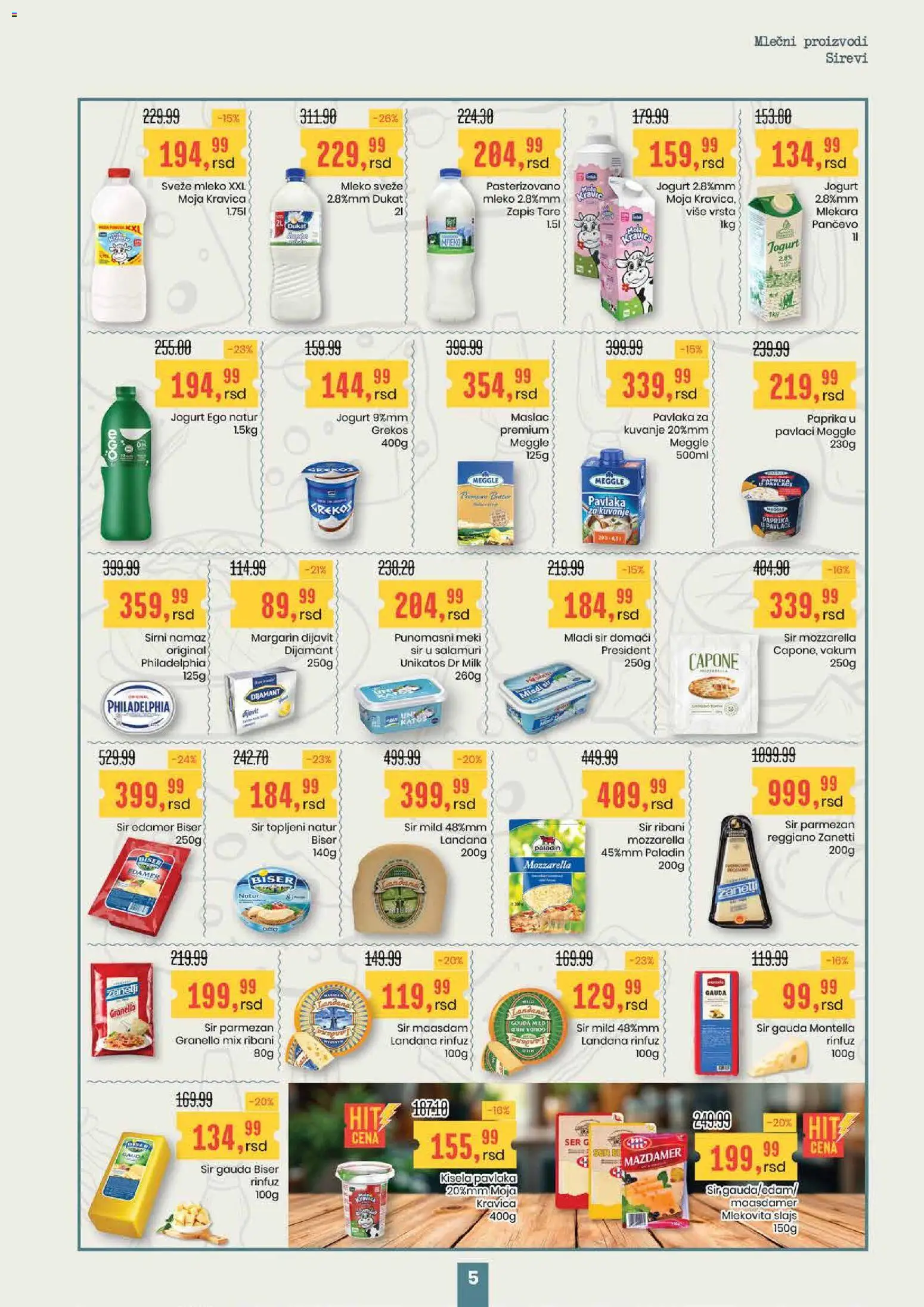 Aroma Market katalog - važi od 16.04.2026 | Strana: 5 | Proizvode: Mladi sir, Paprika, Sir, Pavlaka