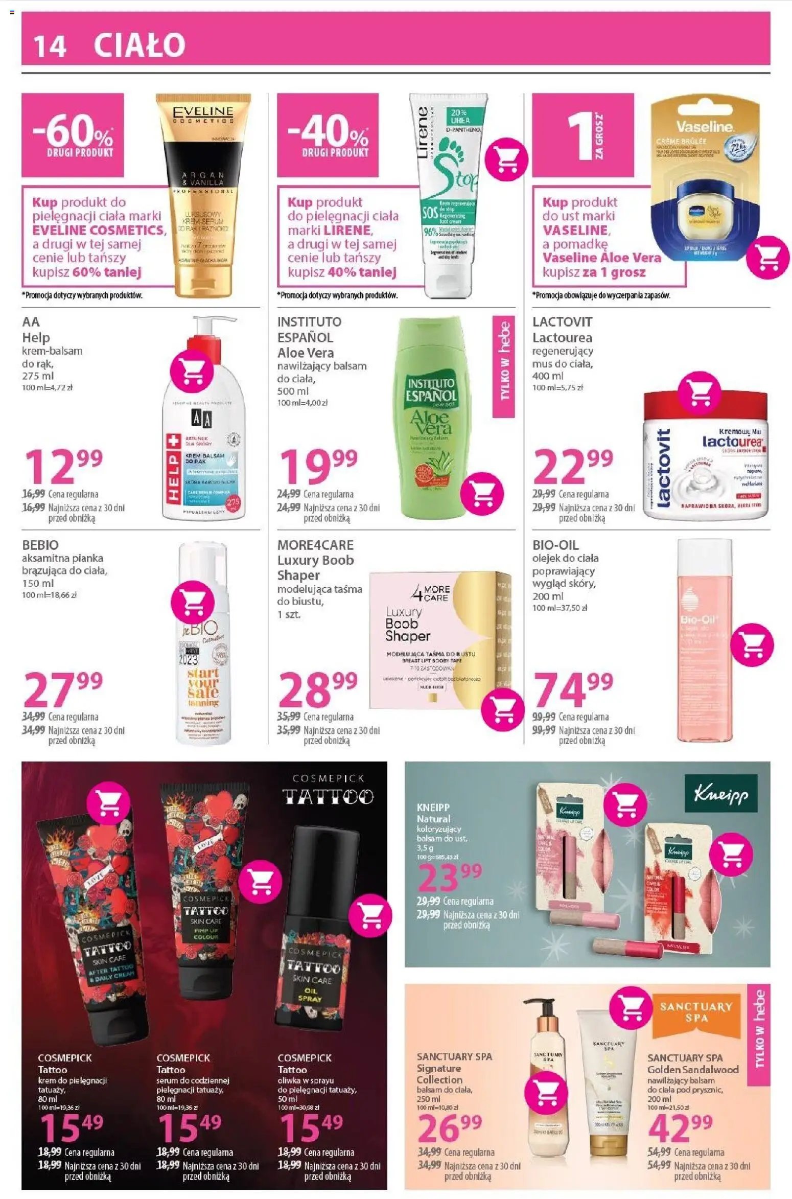 Hebe Gazetka od 17.02.2026 | Strona: 14 | Produkty: Pianka brązująca, Body, Krem