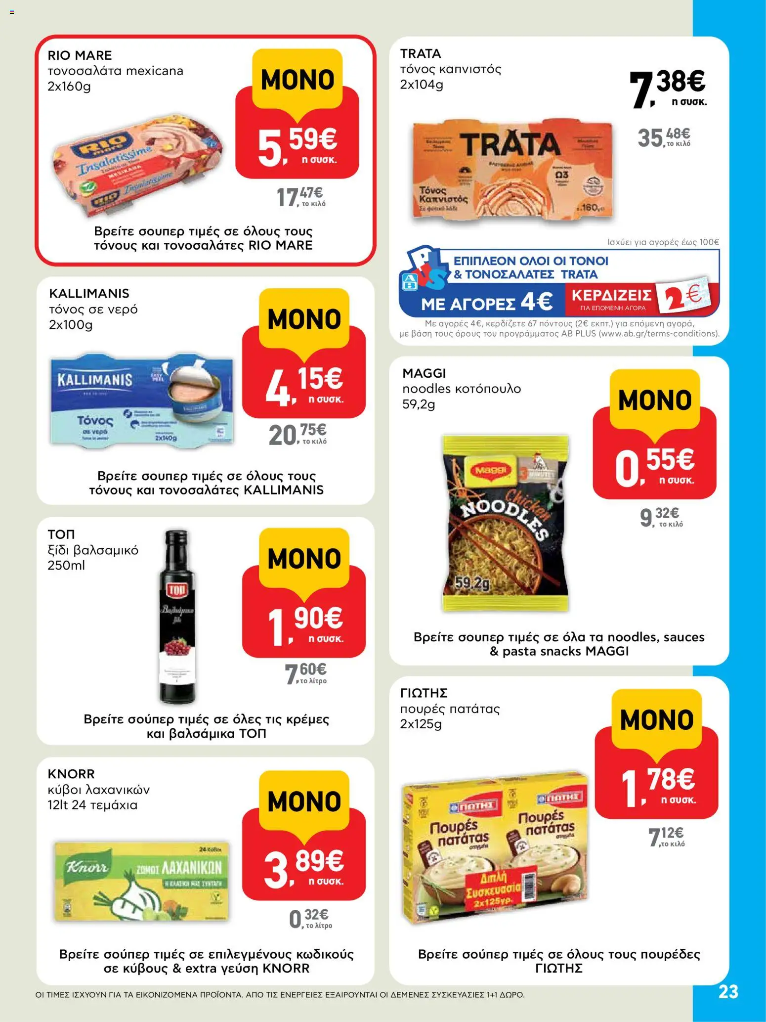  | Σελίδα: 23 | Προϊόντα: Νερό, Τόνος σε νερό, Ξίδι, Noodles