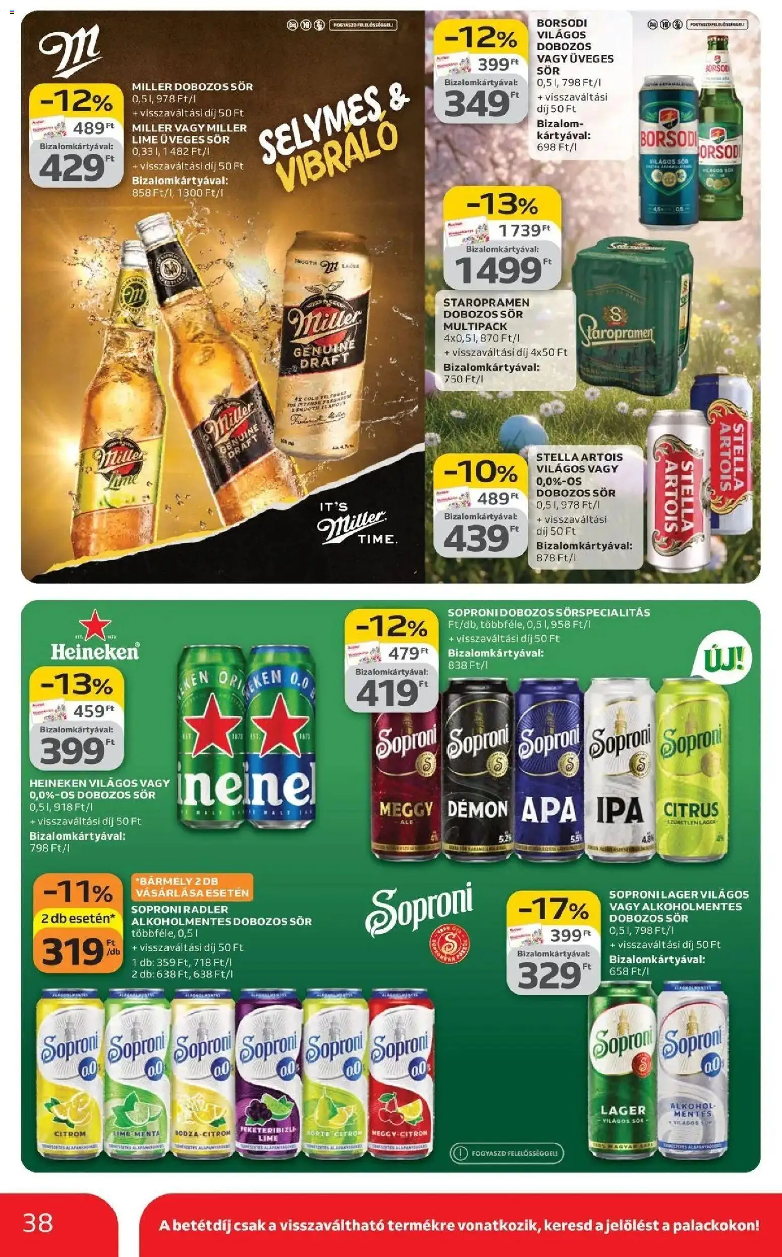 Auchan akciós ujság - amely érvényes a következő dátumtól: 19.03.2026 | Oldal: 38 | Termékek: Stella artois, Dobozos sör, Sör, Citrom