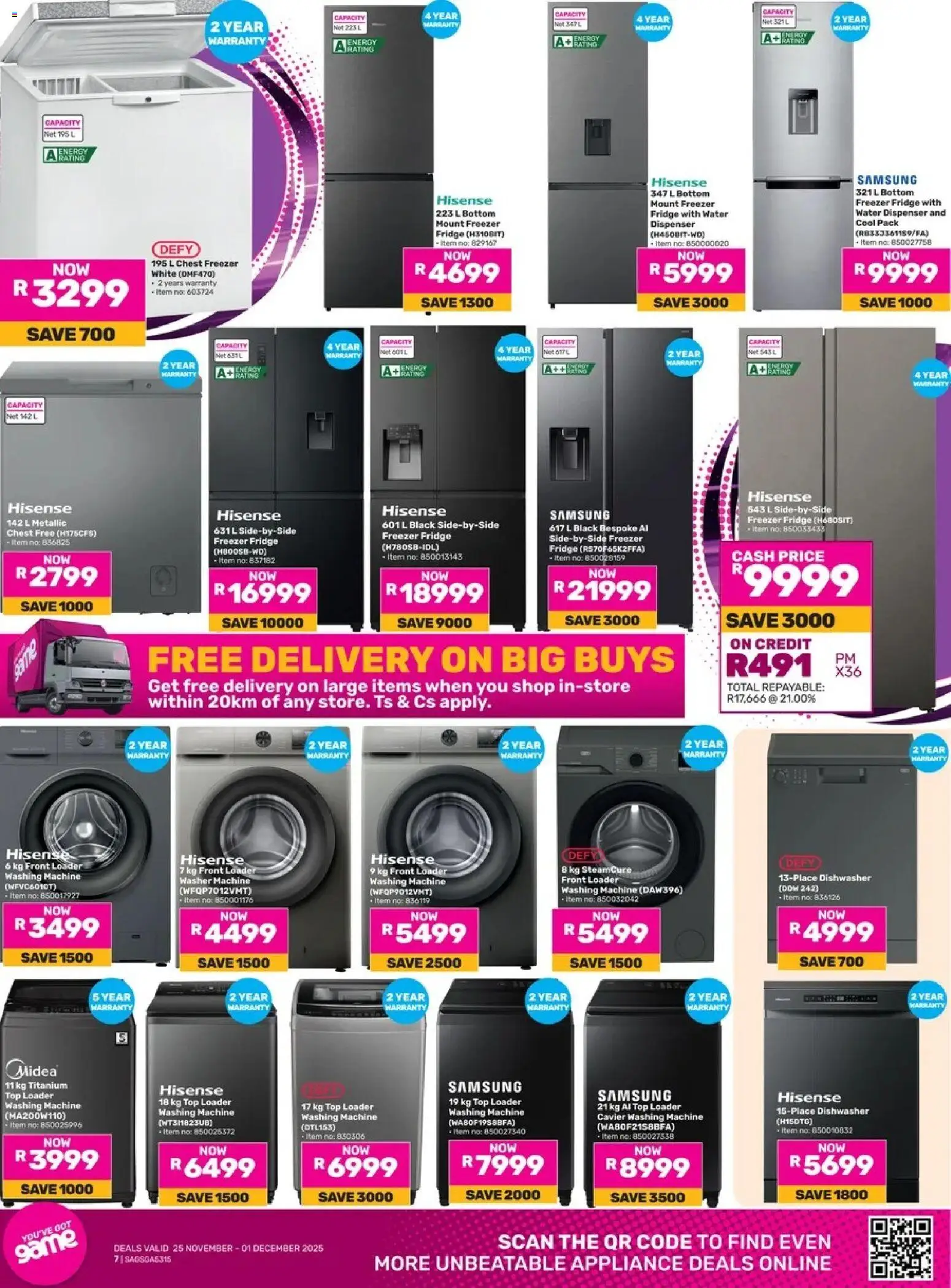 Game - Catalogue Black Friday valid from 25.11.2025 | Page: 7 | Products: Washing machine, Water, Dishwasher, Game