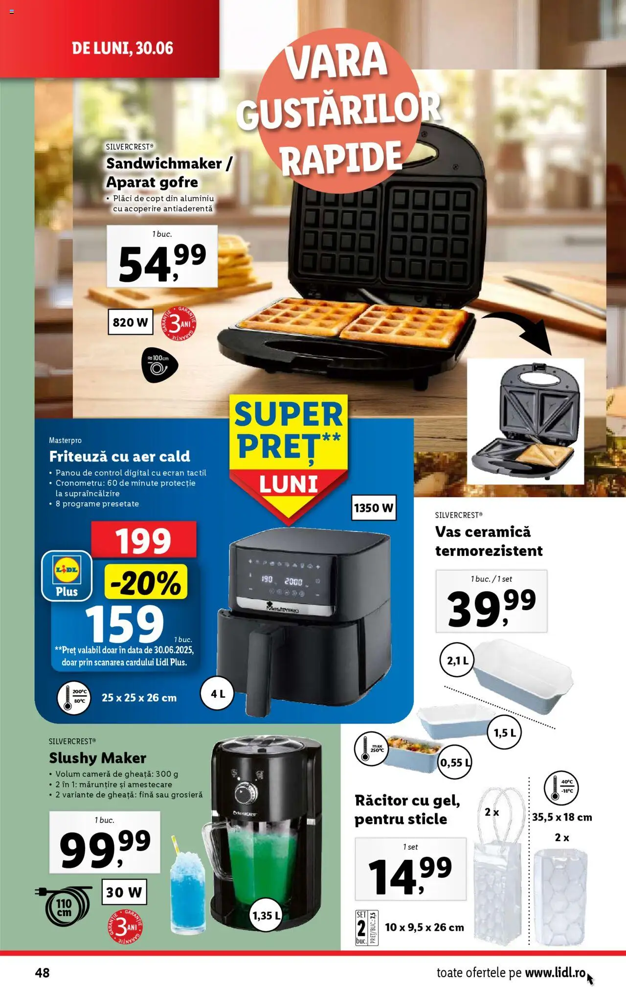Catalog Lidl – valabil de la 30.06.2025 | Pagină: 48 | Produse: Sandwichmaker, Cameră, Ginseng, Gofre