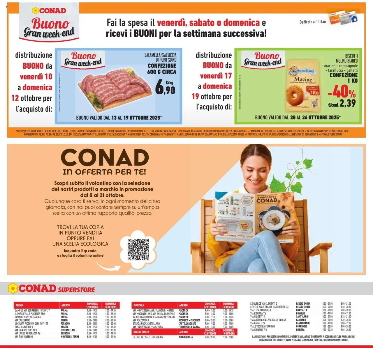 Volantino Conad del 08.10.2025 | Pagina: 50 | Prodotti: Tè, Biscotti, Suino, Salsiccia
