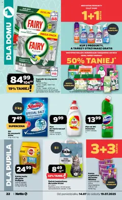 Netto gazetka - Spożywcza od 14.07.2025 | Strona: 22 | Produkty: Domestos, Żwirek bentonitowy, Fairy, Sól