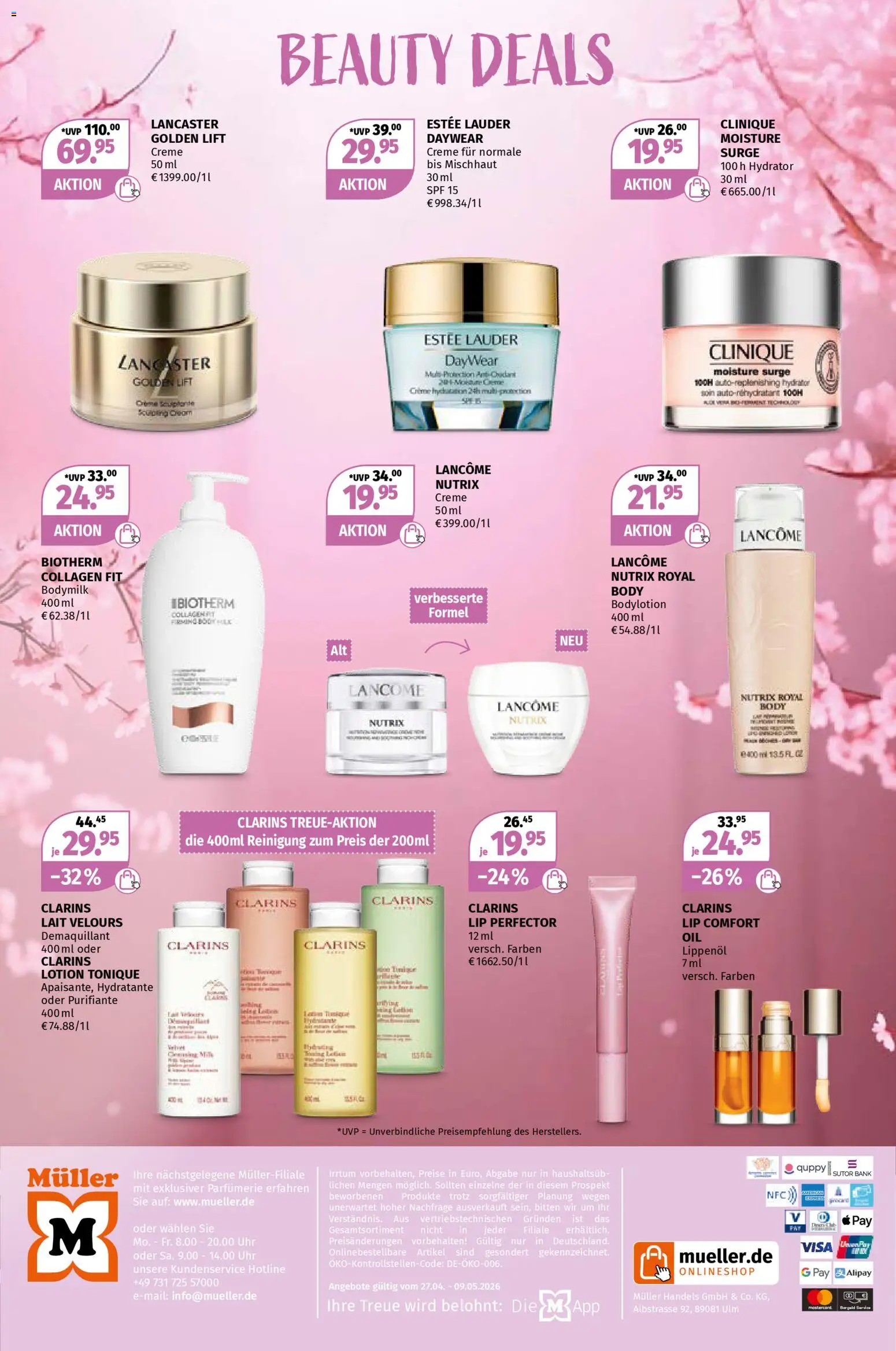 Müller Parfümerie-Highlights – gültig ab 27.04.2026 | Seite: 24 | Produkte: Creme, Body Lotion, Uhr